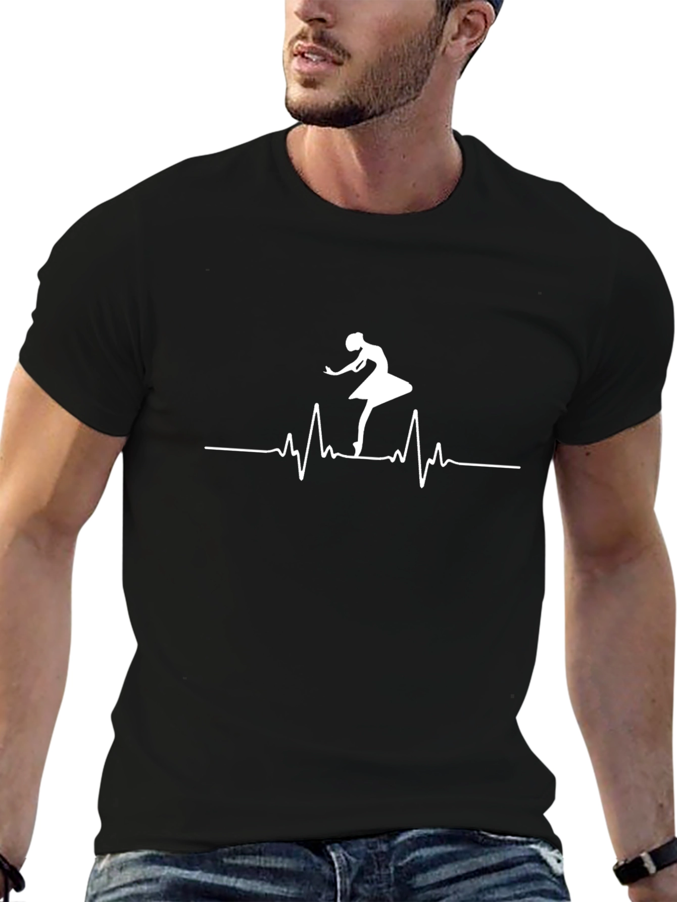 Ballerina Heartbeat Graphic Tee - Dance Lover T-Shirt