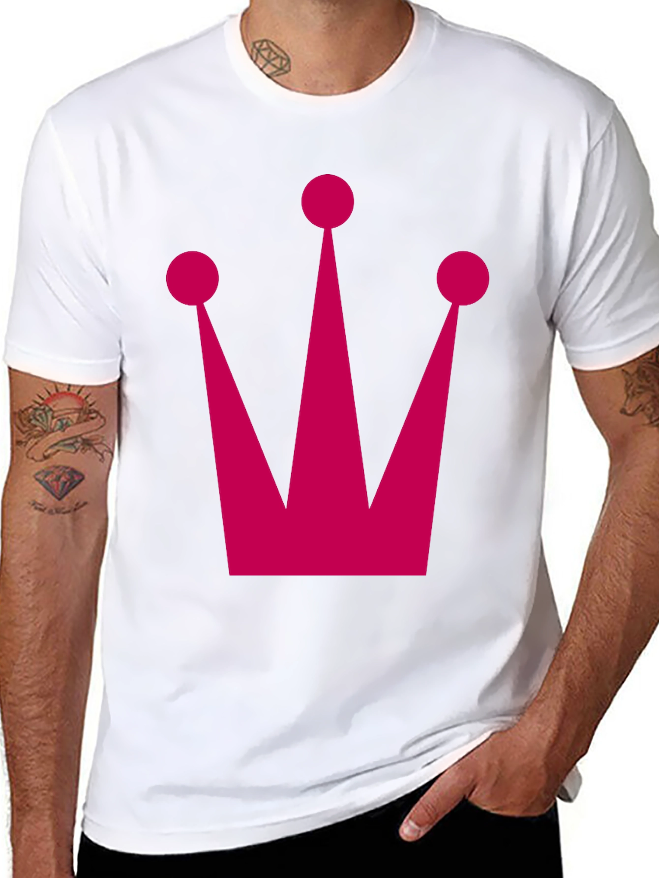 Crown Graphic Tee - Classic Black Cotton T-Shirt