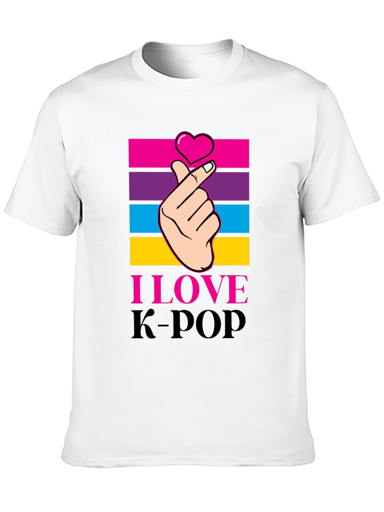 I Love K-Pop Heart Hand Gesture Graphic Tee