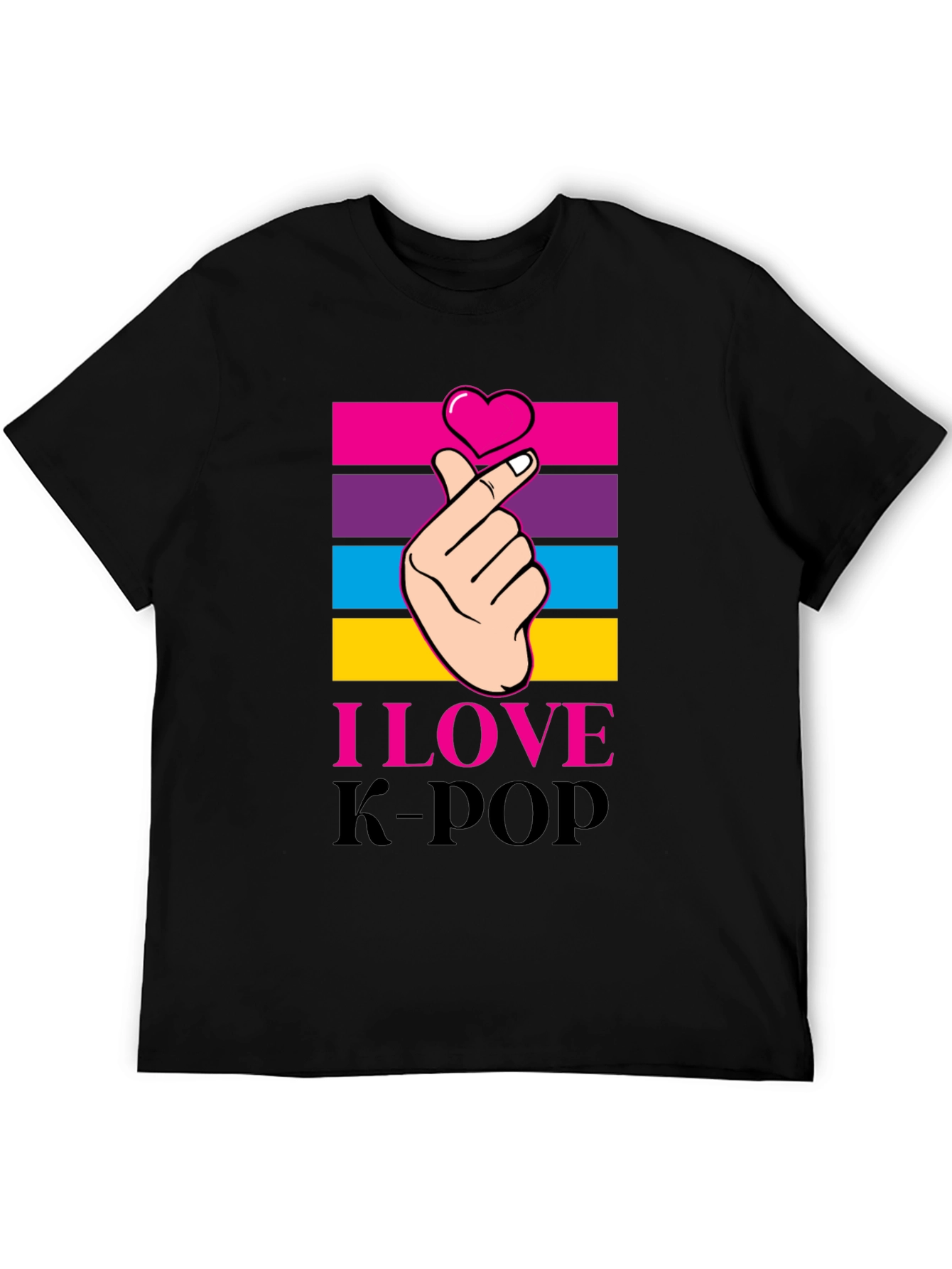 I Love K-Pop Heart Hand Gesture Graphic Tee
