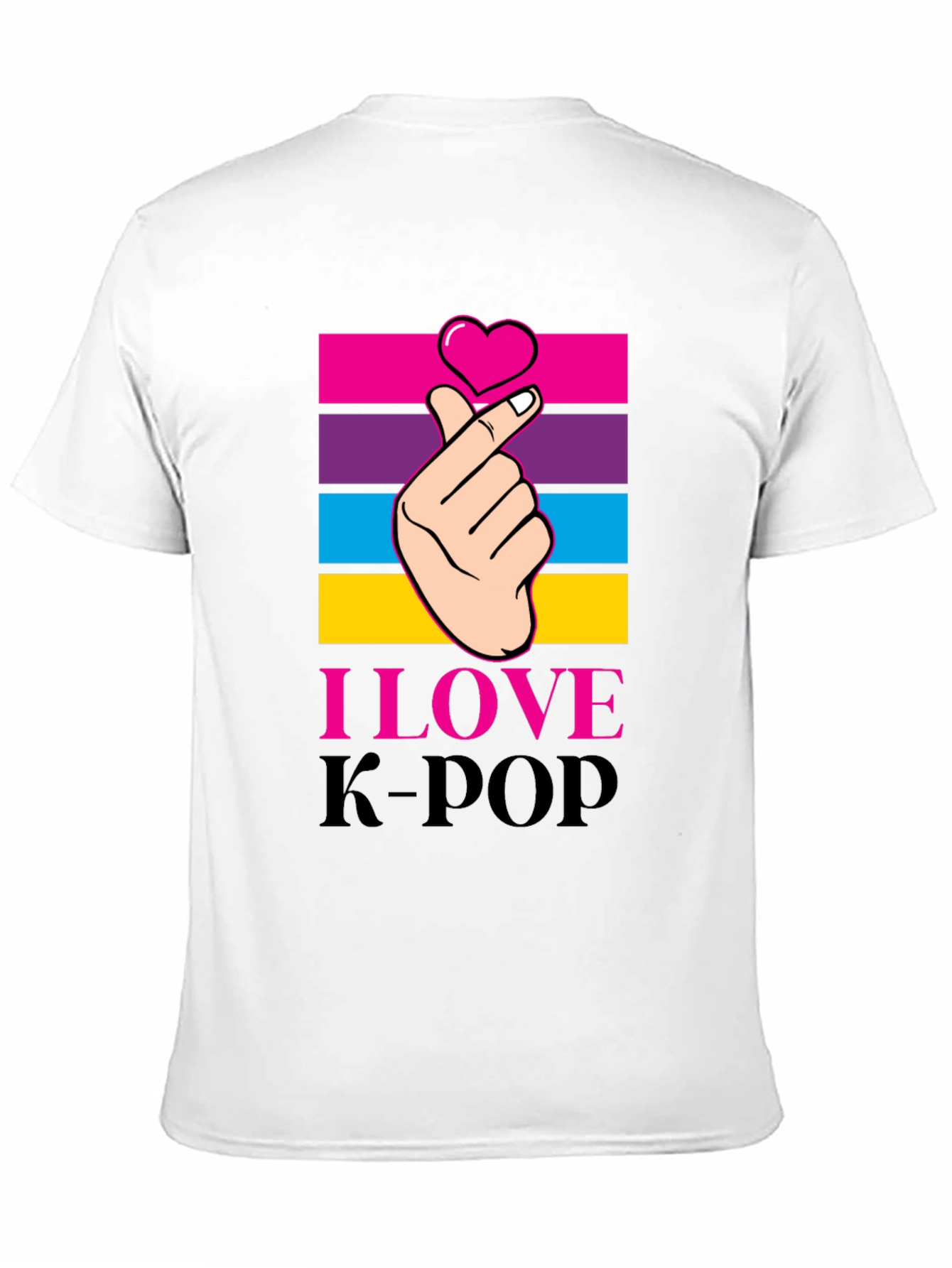I Love K-Pop Heart Hand Gesture Graphic Tee