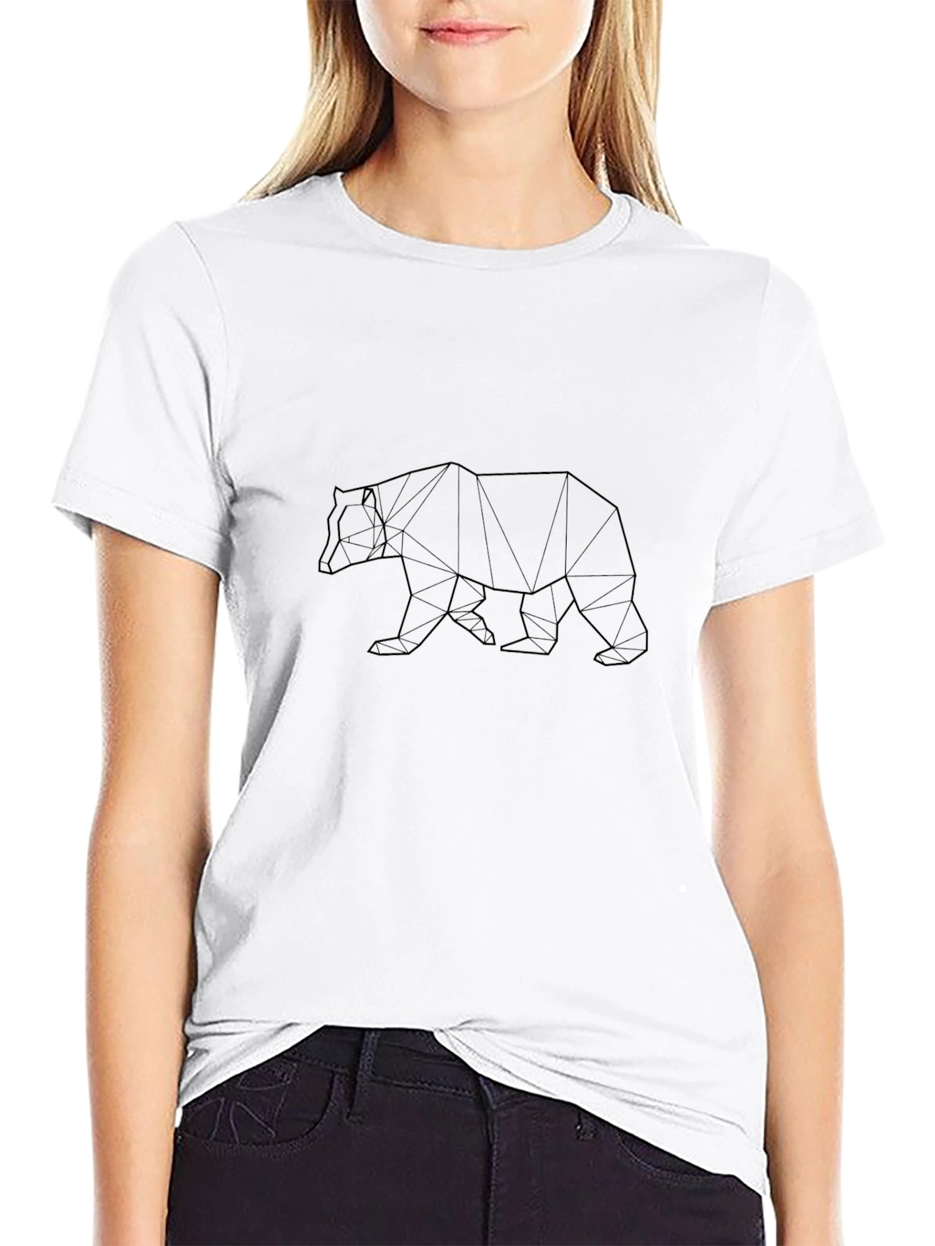 Geometric Bear T-Shirt - Black Graphic Tee
