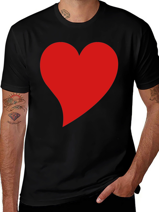 Heart Graphic Black T-Shirt - Stylish Casual Wear