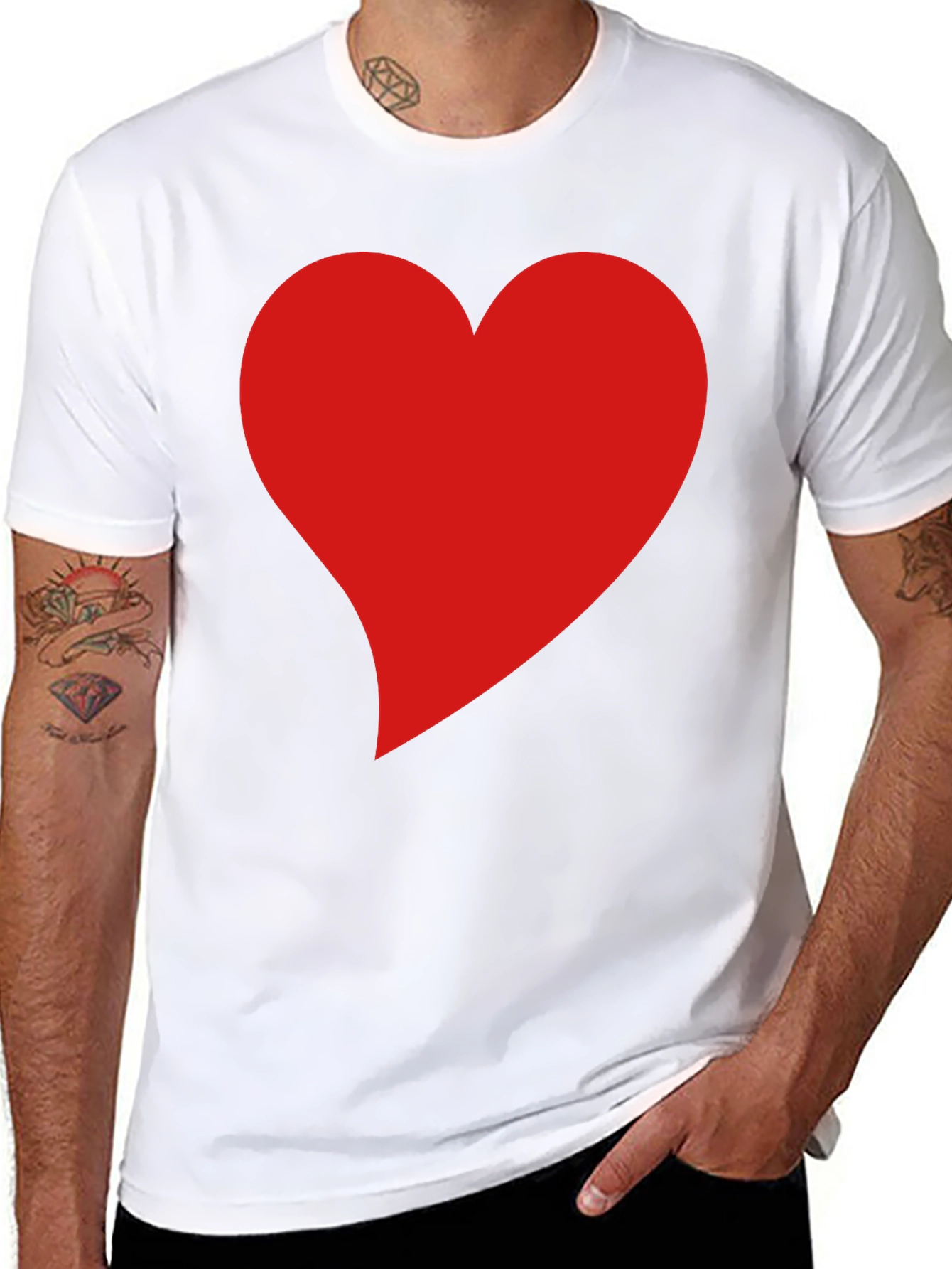 Heart Graphic Black T-Shirt - Stylish Casual Wear