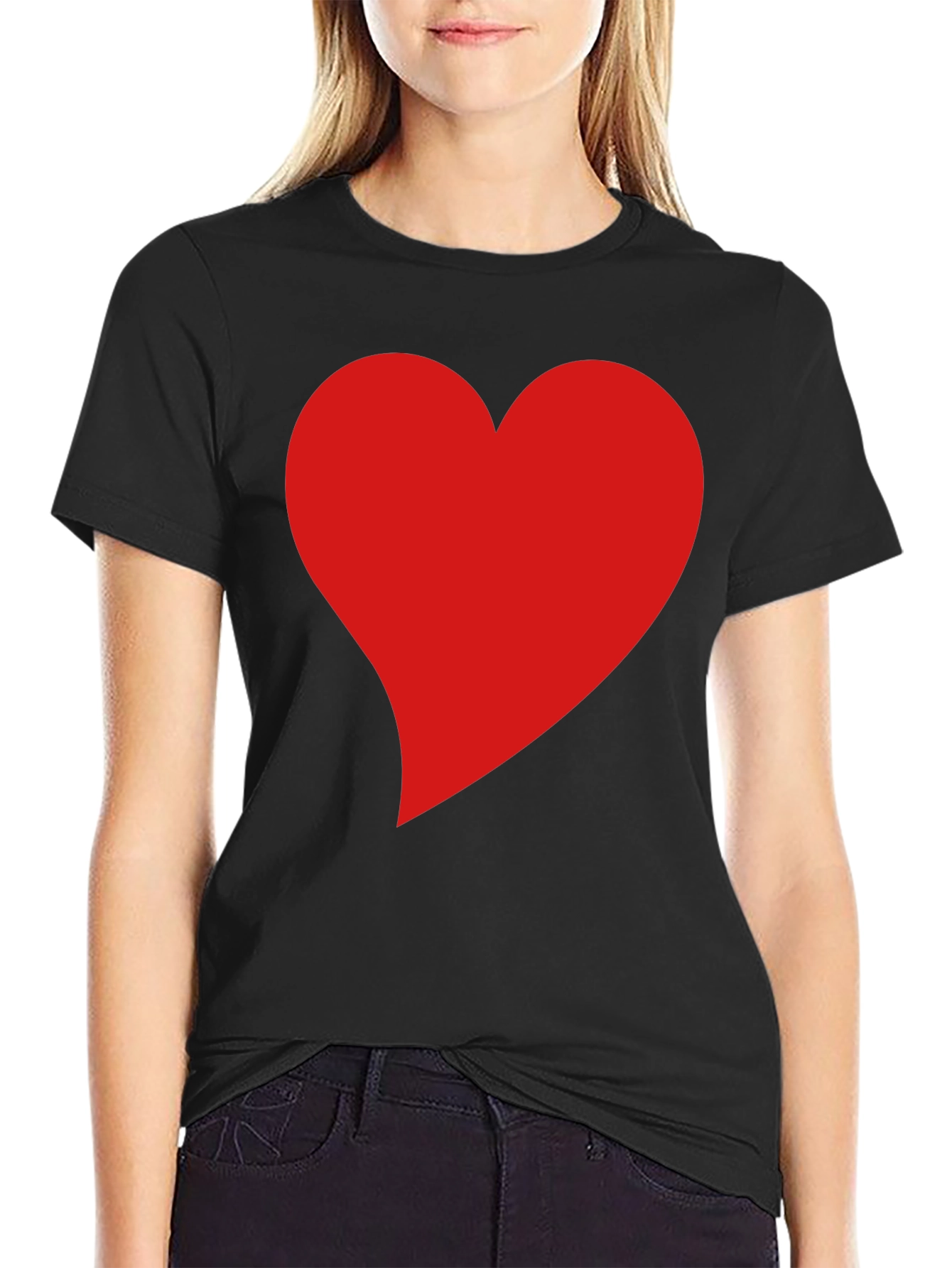 Heart Graphic Black T-Shirt - Stylish Casual Wear