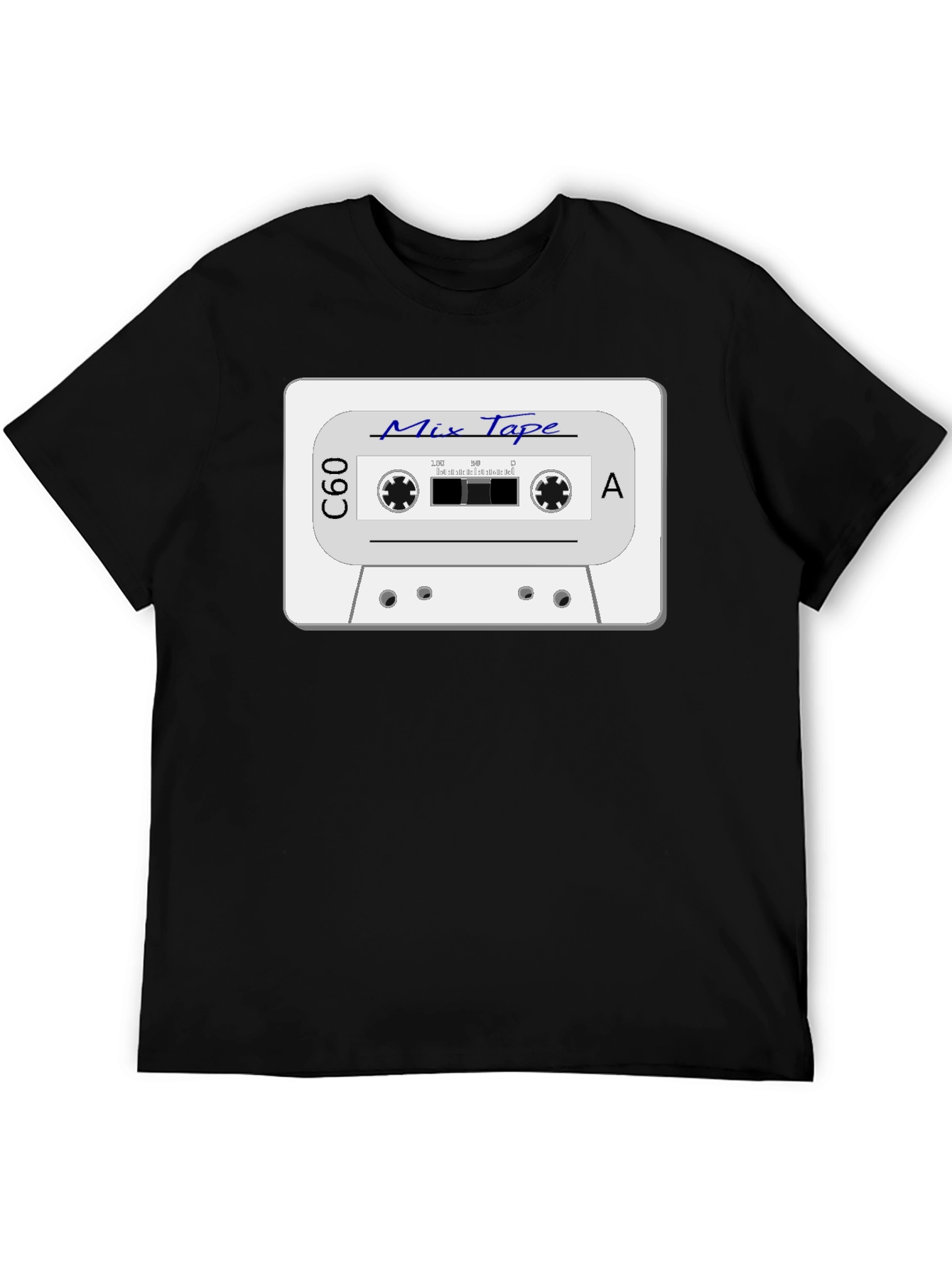 Retro Mix Tape Graphic T-Shirt - Black