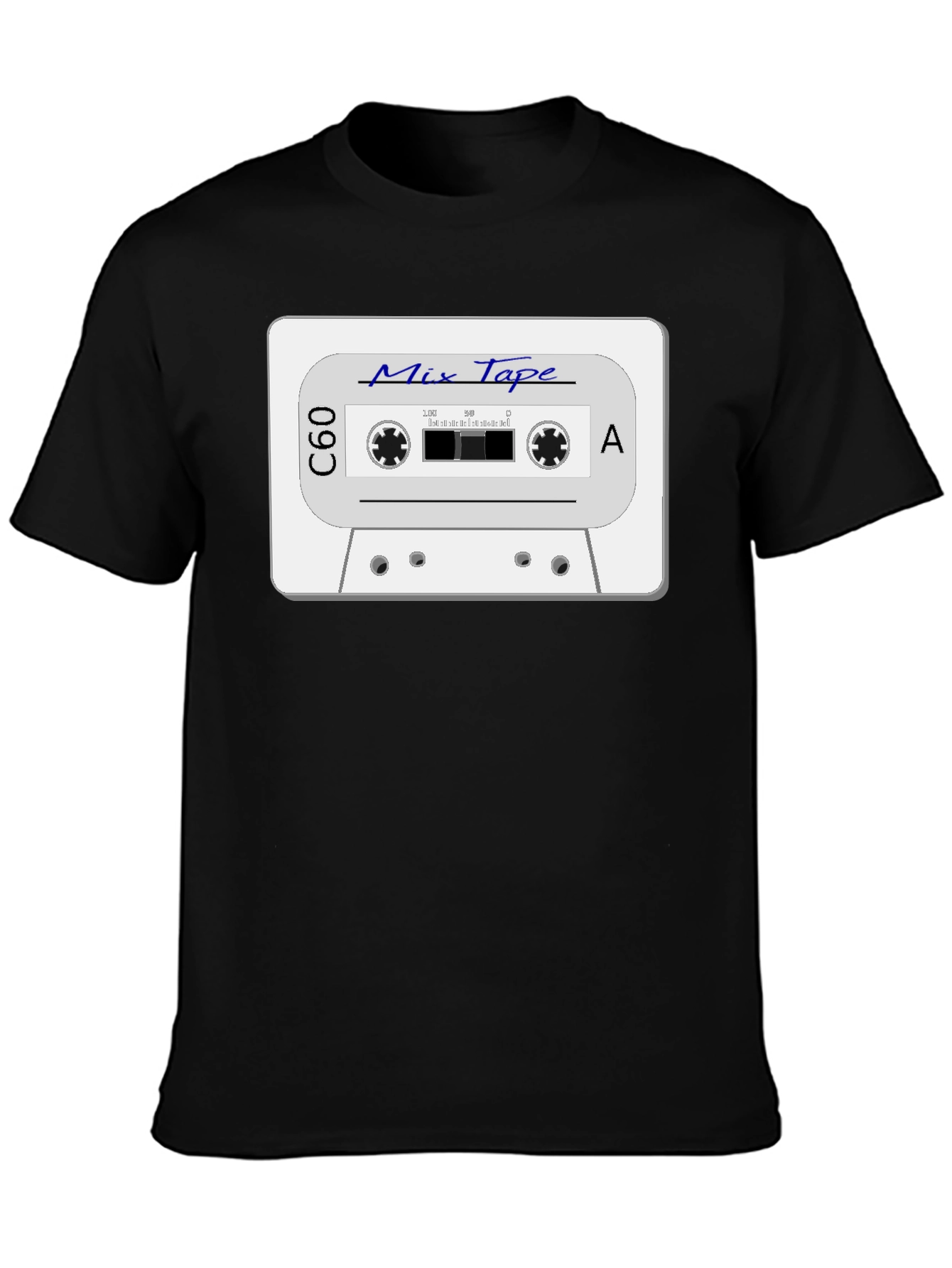 Retro Mix Tape Graphic T-Shirt - Black