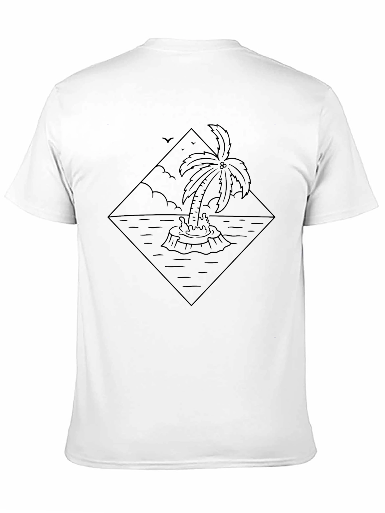 Island Palm Tree Graphic Black T-Shirt