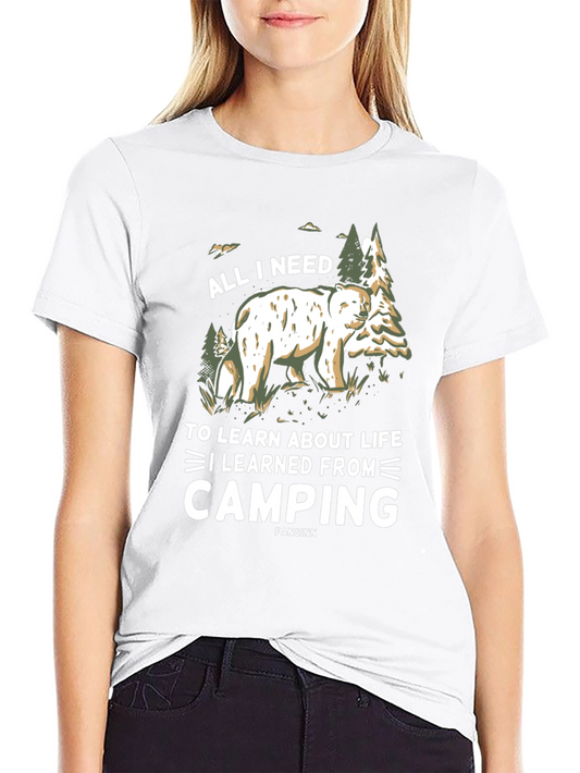 Camping Bear T-Shirt - All I Need to Learn About Life