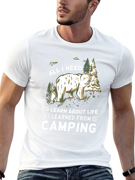 Camping Bear T-Shirt - All I Need to Learn About Life