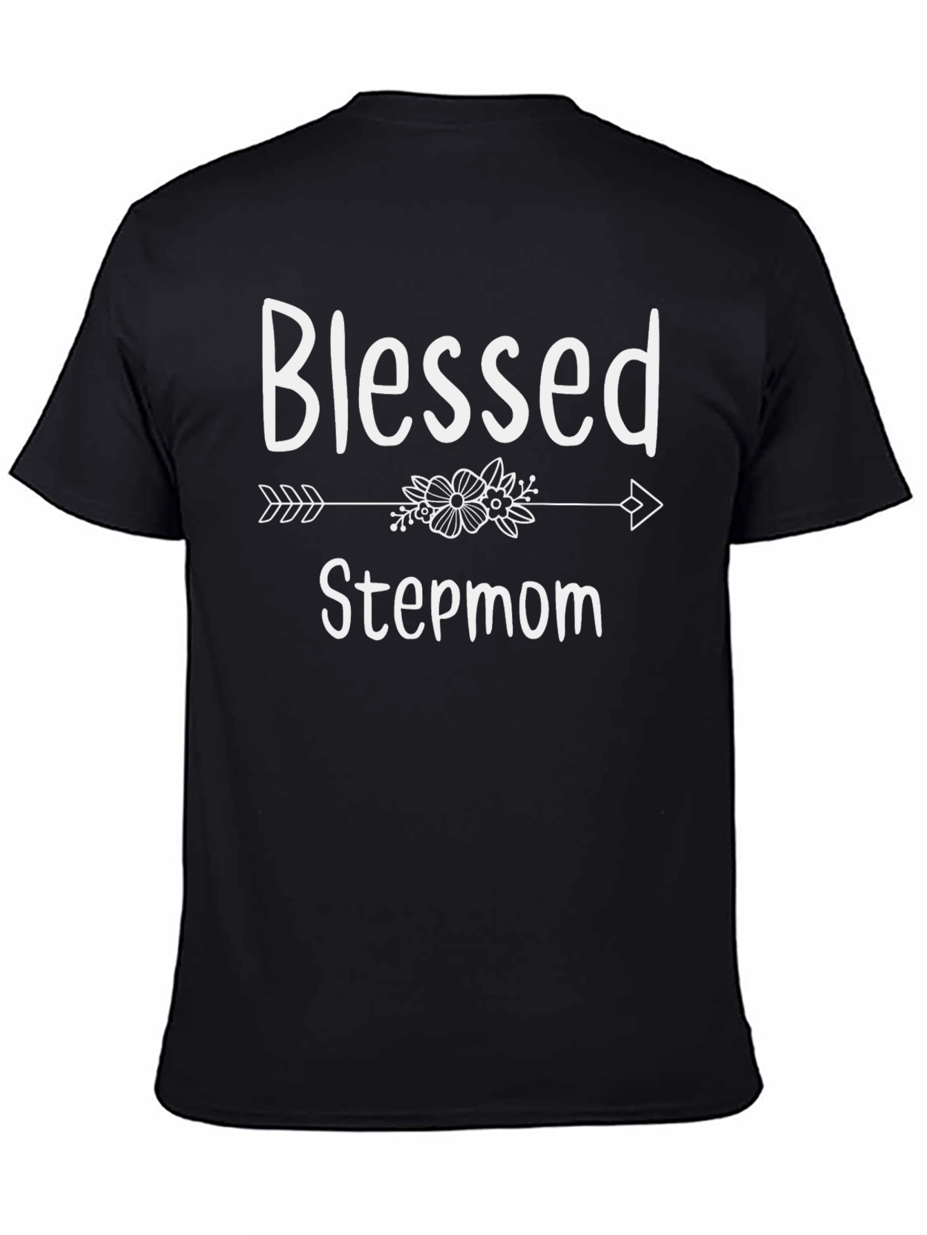 Blessed Stepmom Graphic Tee - Black Cotton T-Shirt