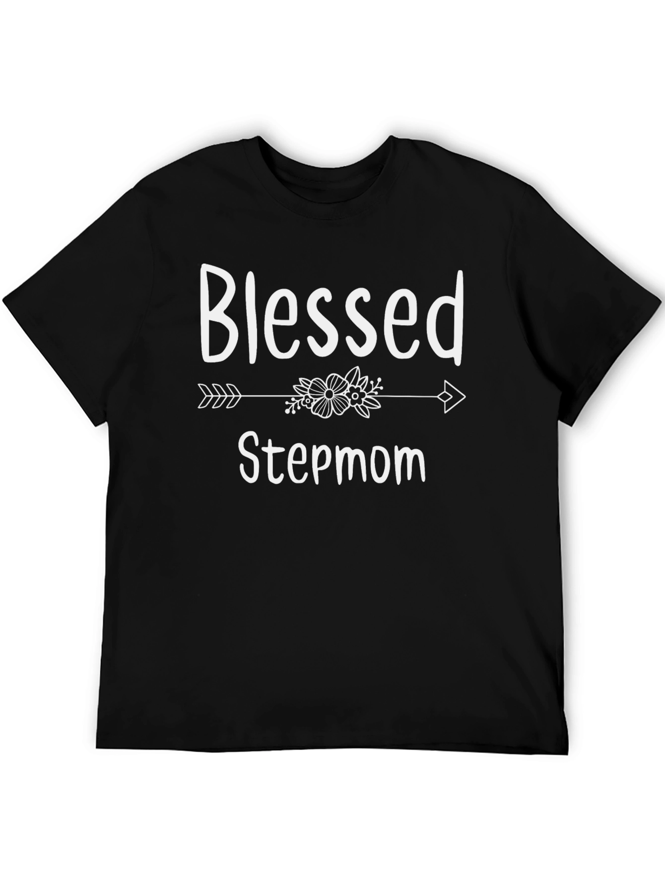 Blessed Stepmom Graphic Tee - Black Cotton T-Shirt