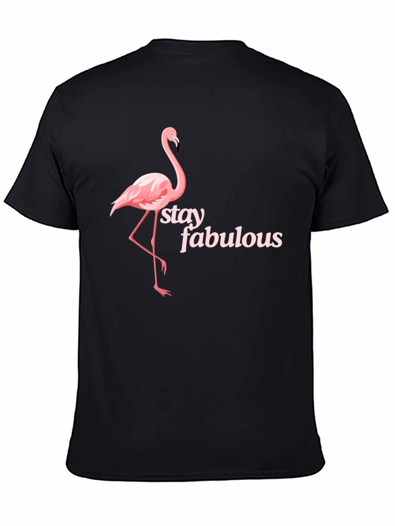 Stay Fabulous Flamingo Graphic Black T-Shirt