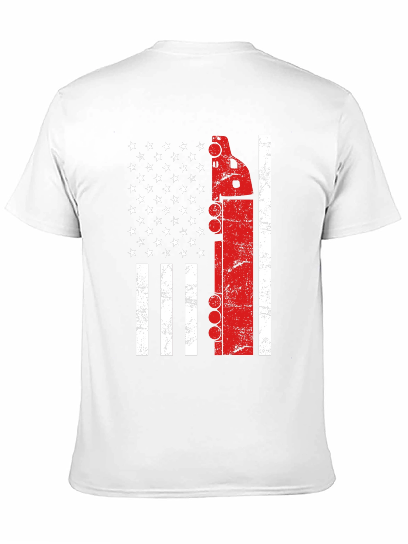 Trucker American Flag Graphic Tee - Patriotic Driver T-Shirt