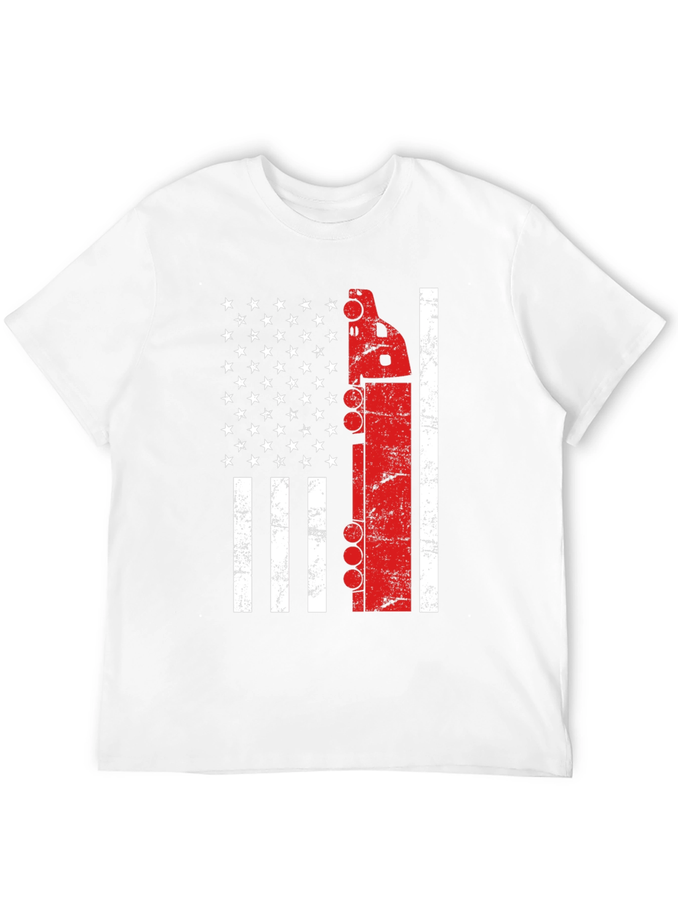 Trucker American Flag Graphic Tee - Patriotic Driver T-Shirt
