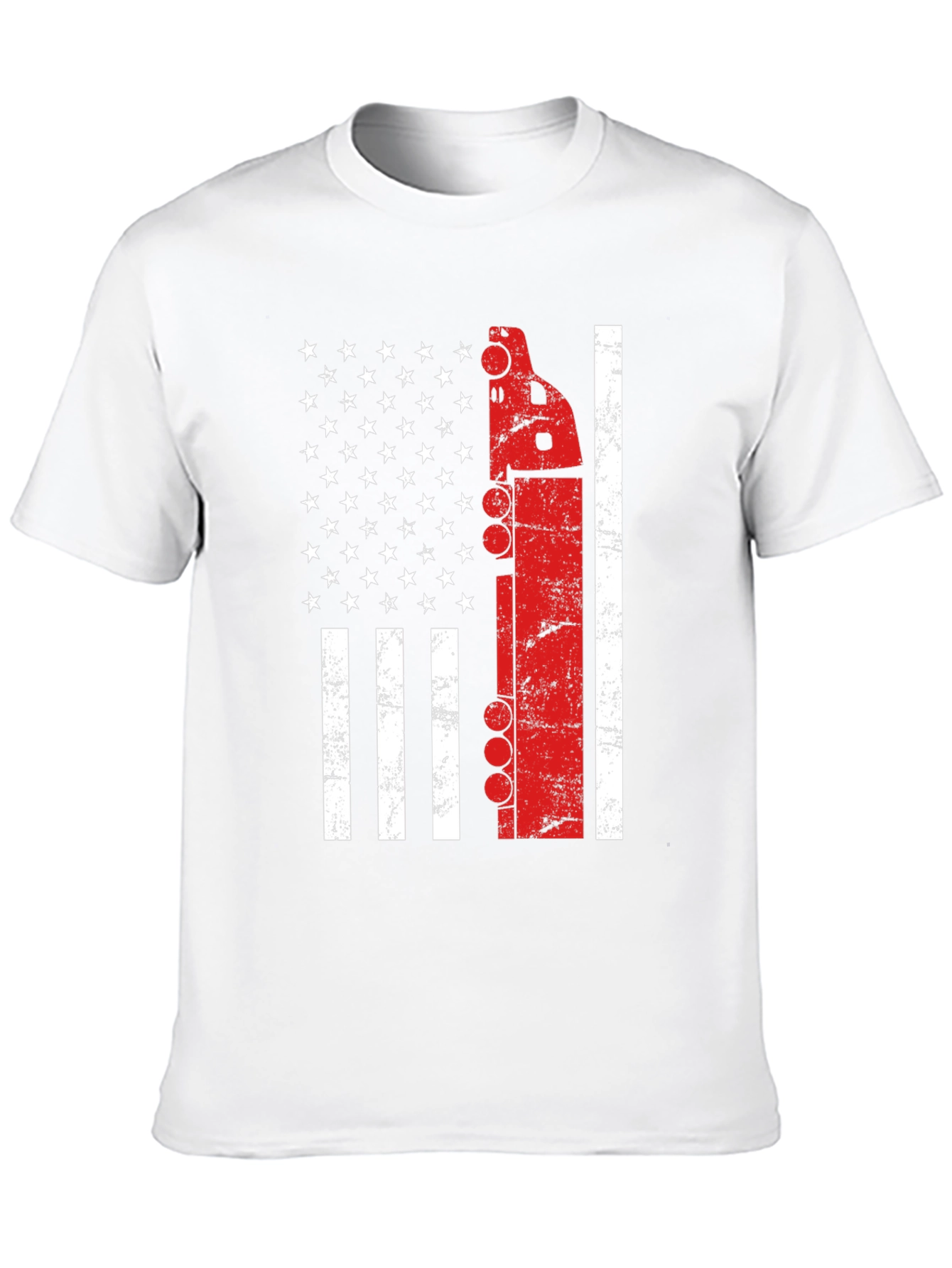 Trucker American Flag Graphic Tee - Patriotic Driver T-Shirt