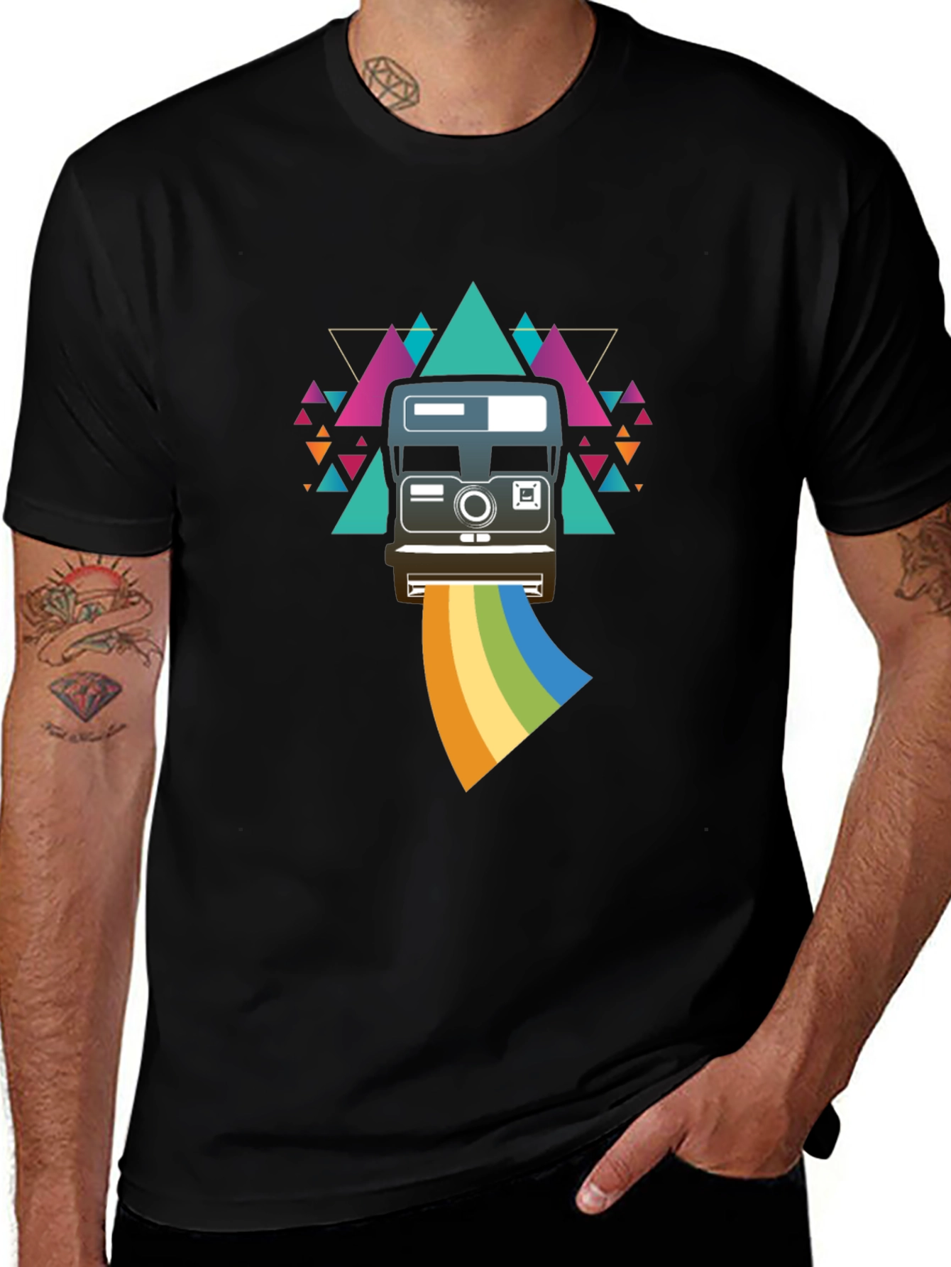 Retro Camera Rainbow Graphic Tee - Unisex