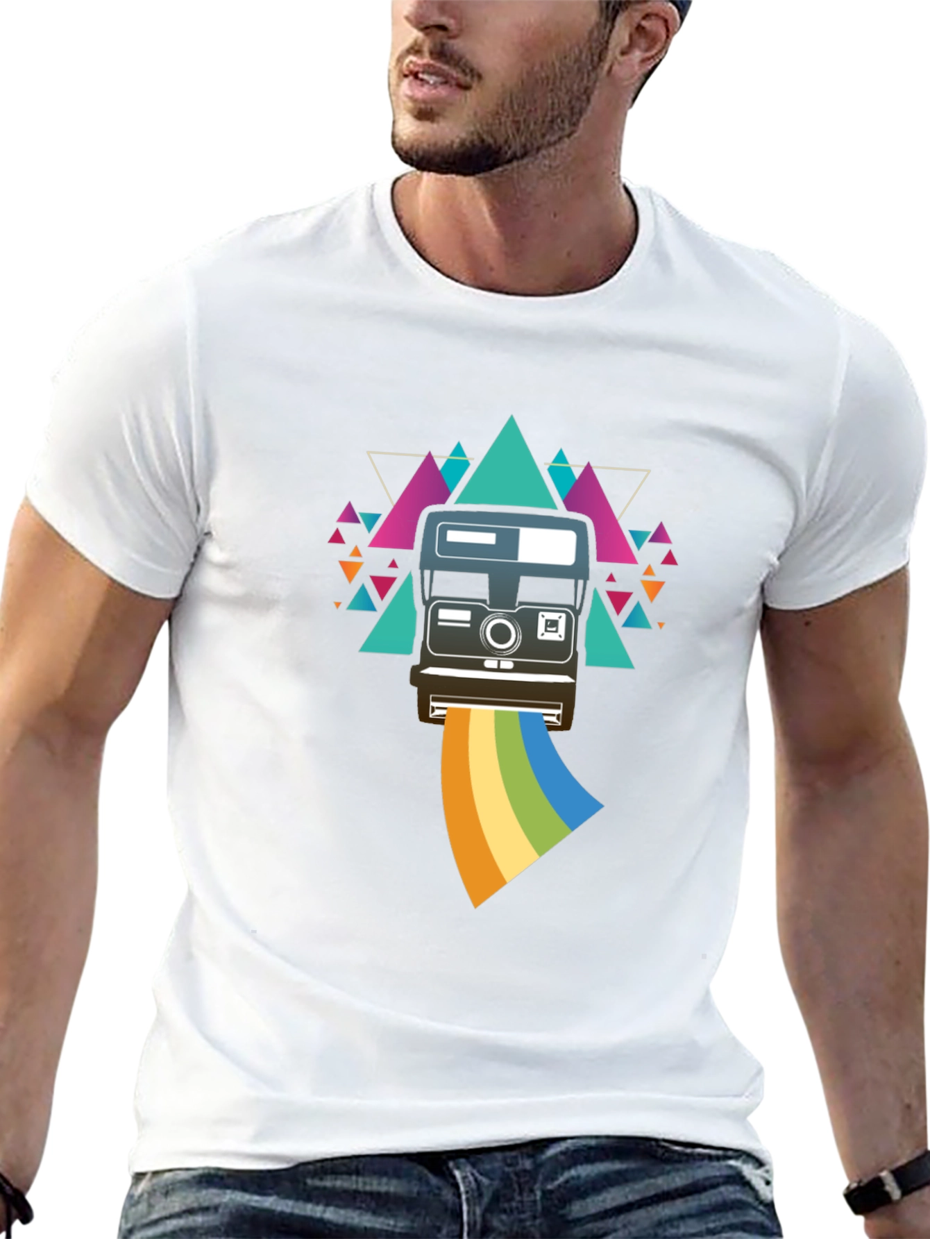 Retro Camera Rainbow Graphic Tee - Unisex