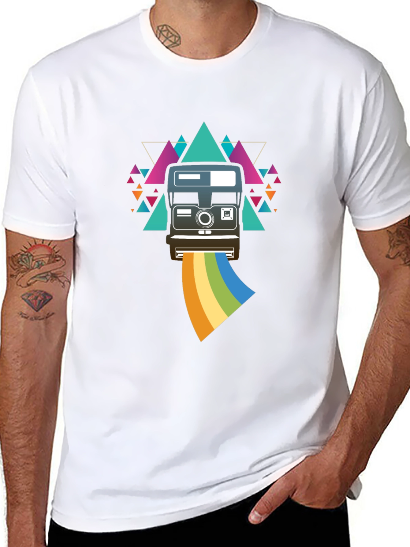 Retro Camera Rainbow Graphic Tee - Unisex