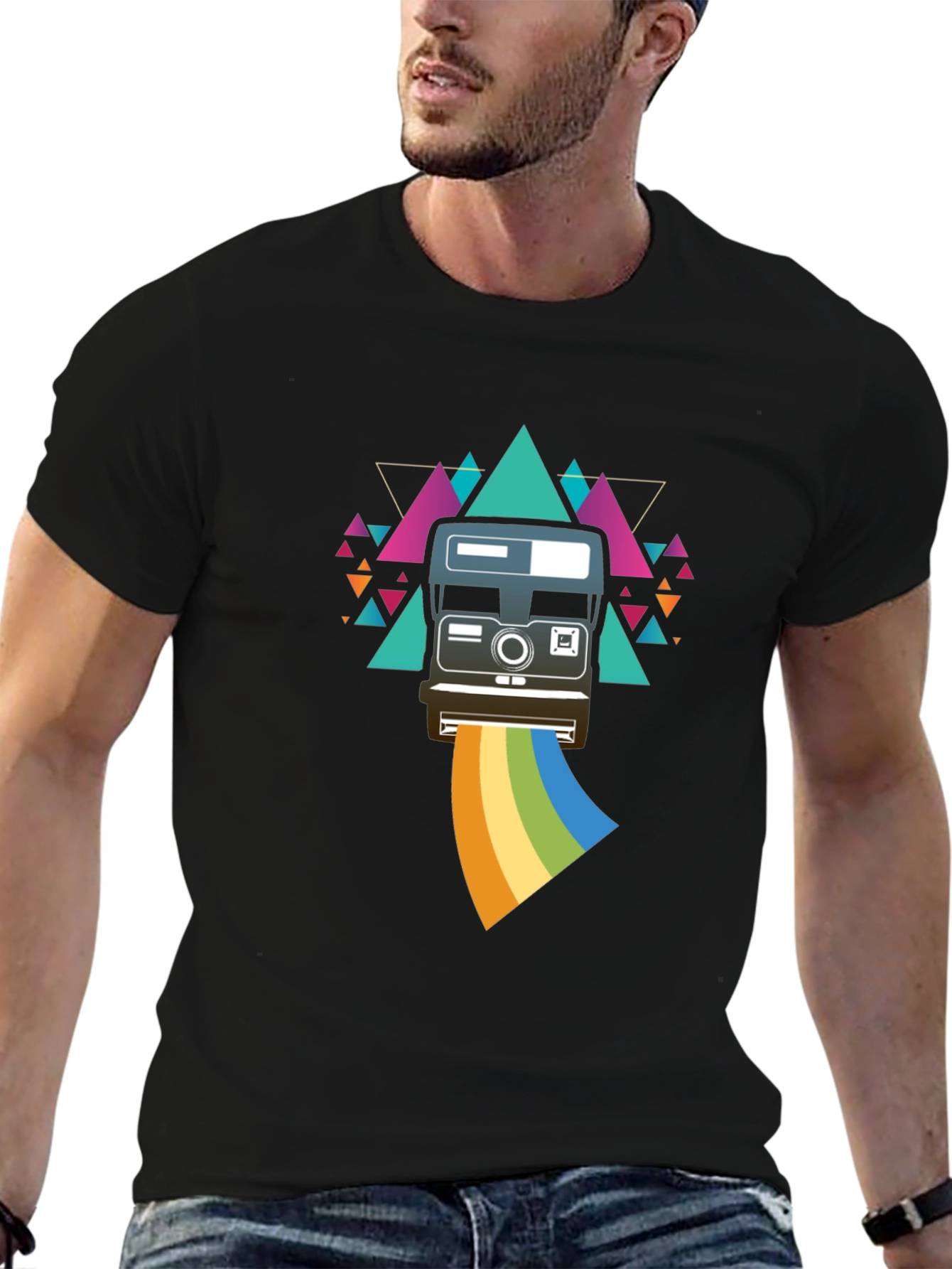 Retro Camera Rainbow Graphic Tee - Unisex