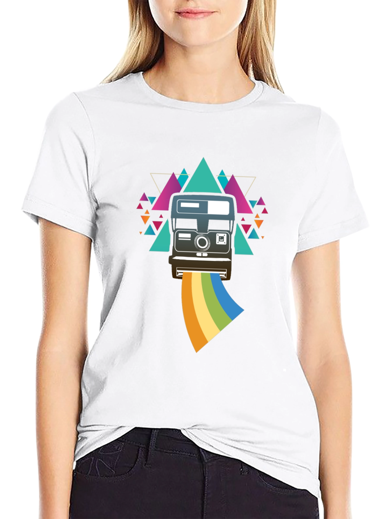 Retro Camera Rainbow Graphic Tee - Unisex
