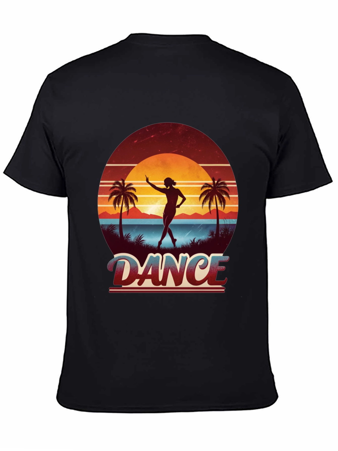 Dance Retro Sunset Black T-Shirt