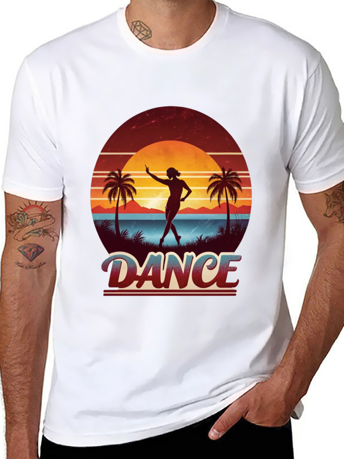 Dance Retro Sunset Black T-Shirt