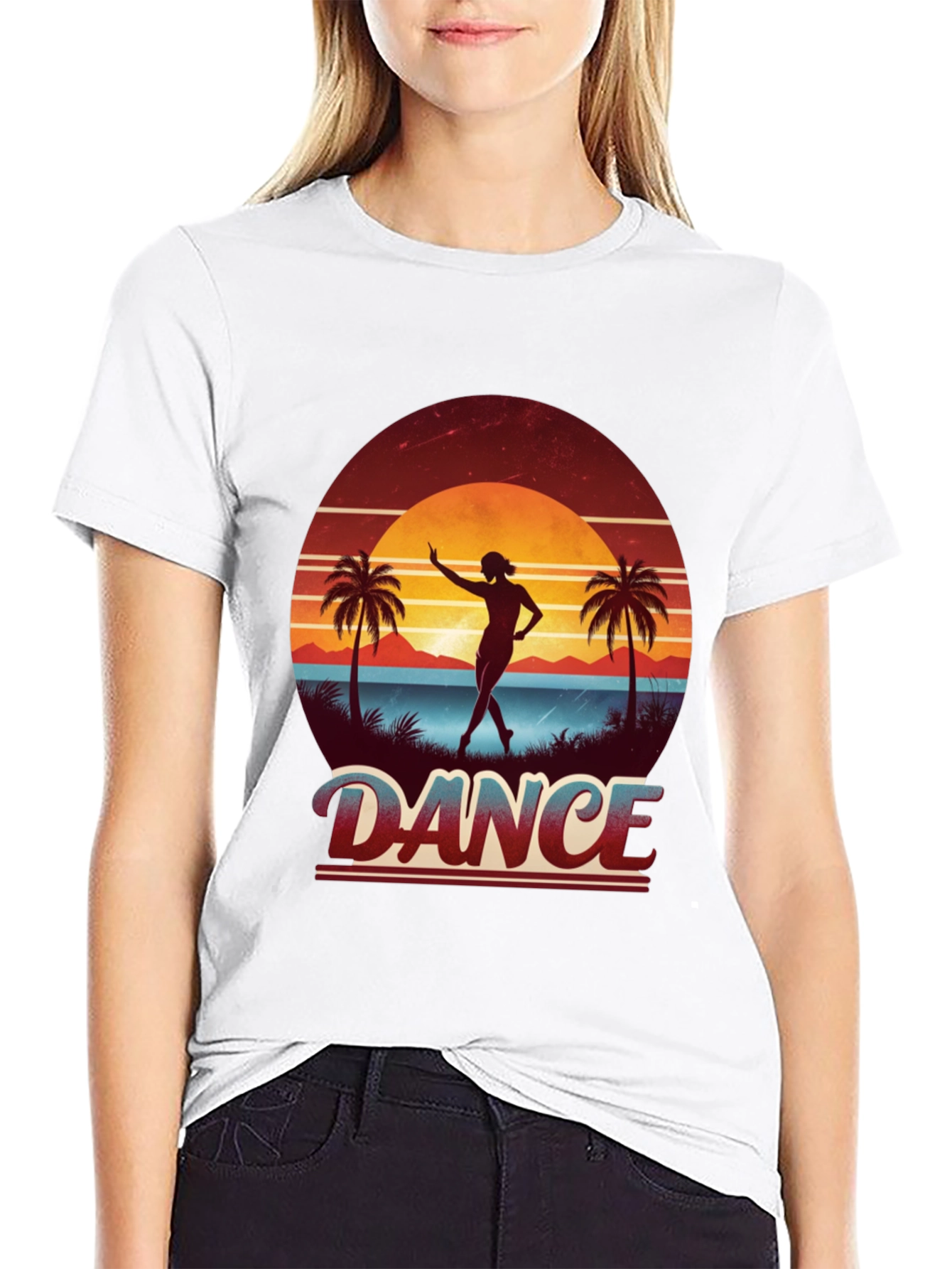 Dance Retro Sunset Black T-Shirt
