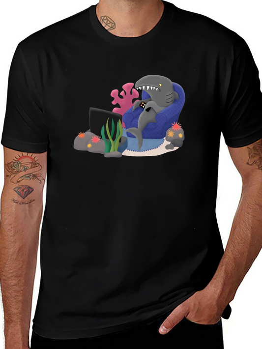 Gamer Shark Graphic Tee - Comfy and Fun!