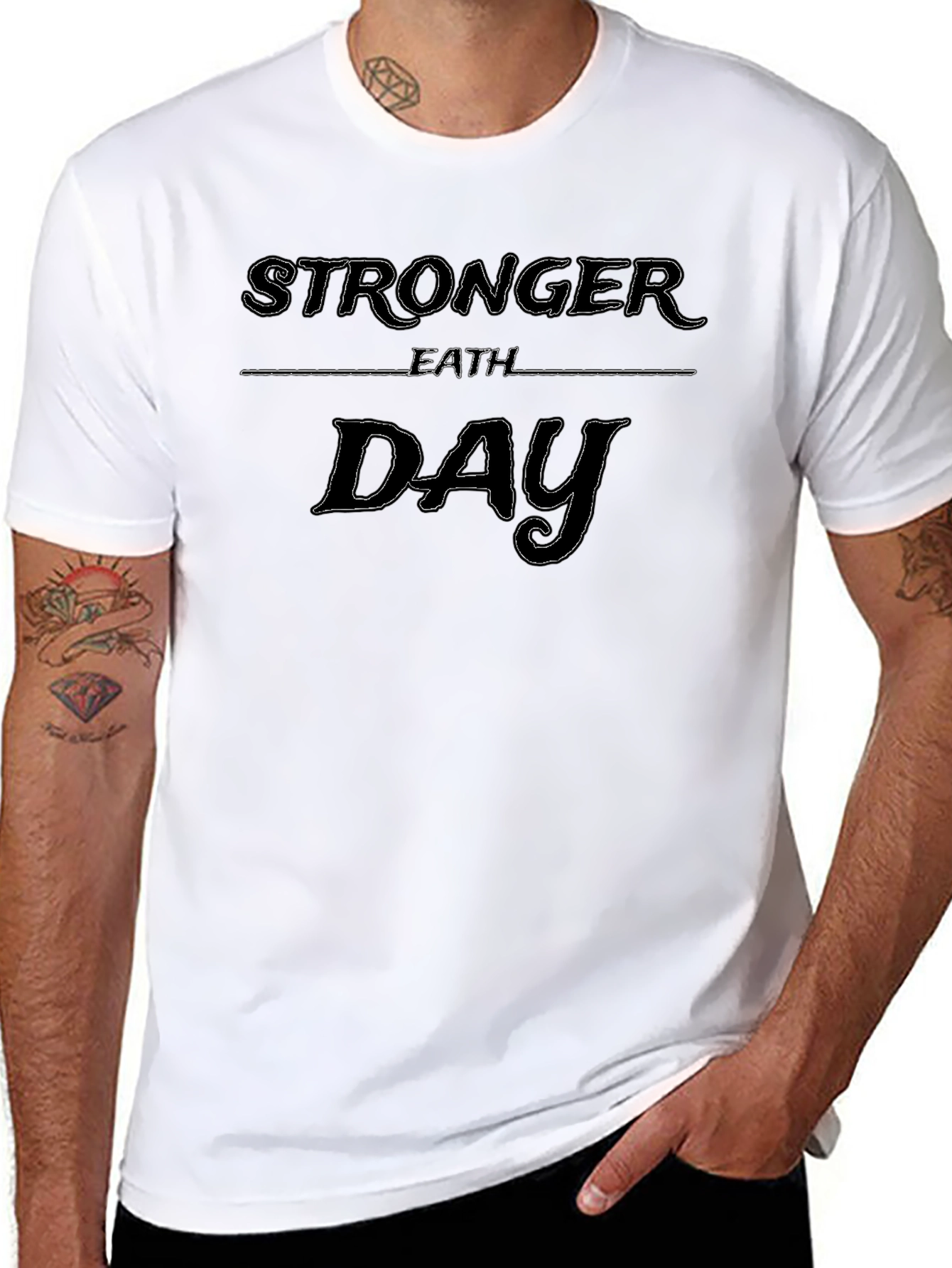 Stronger Than Yesterday Black T-Shirt