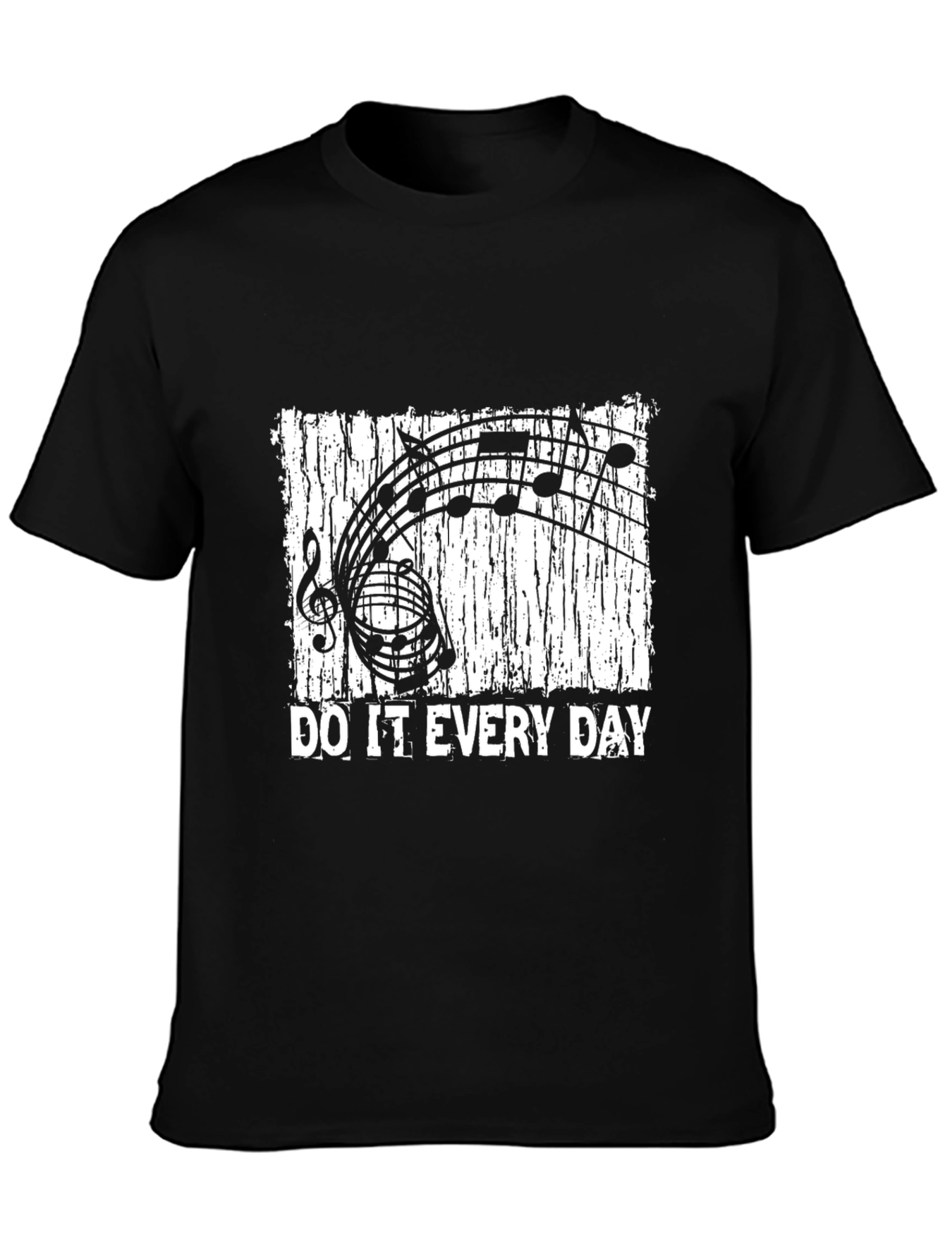 Music Notes Do It Every Day Black T-Shirt