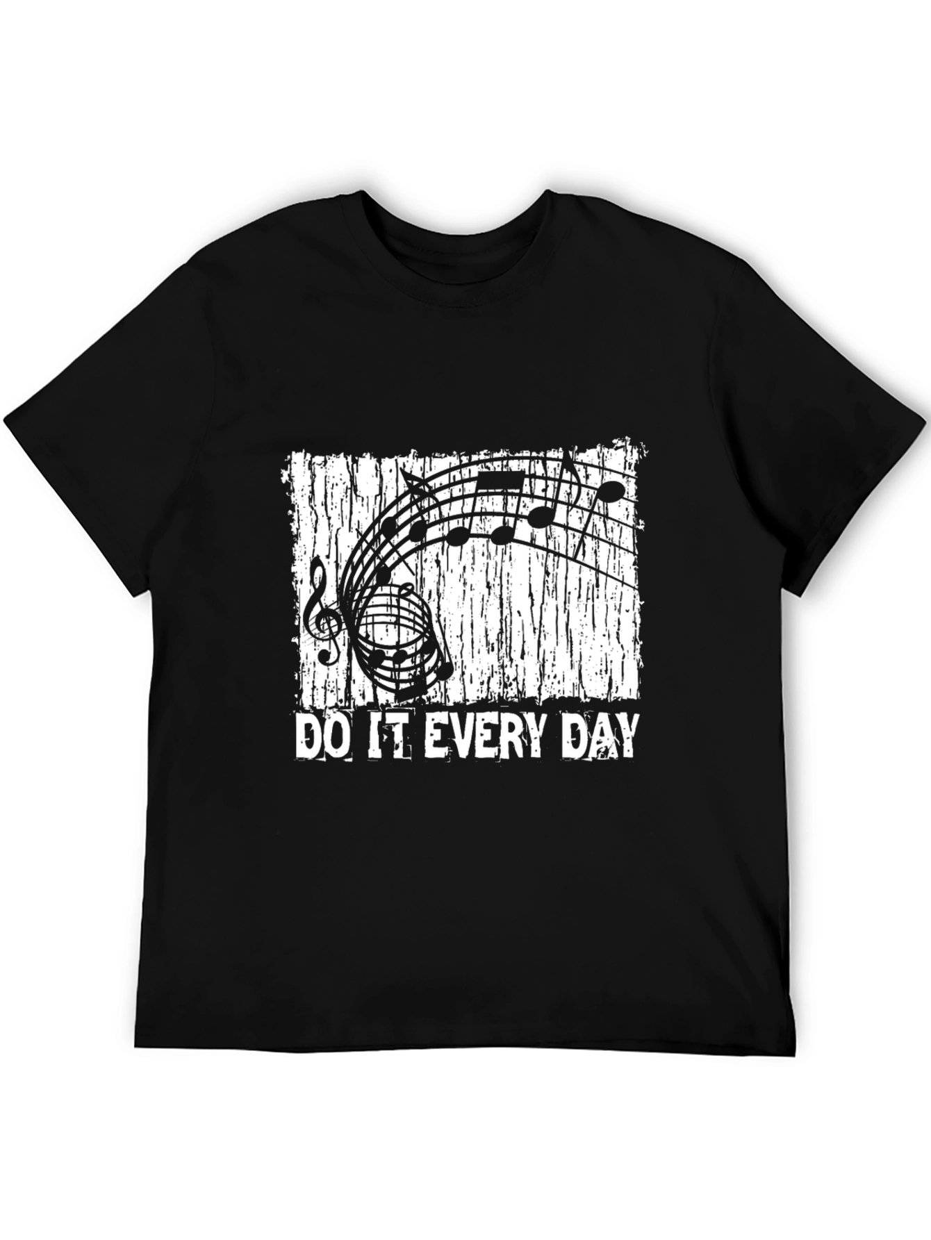 Music Notes Do It Every Day Black T-Shirt