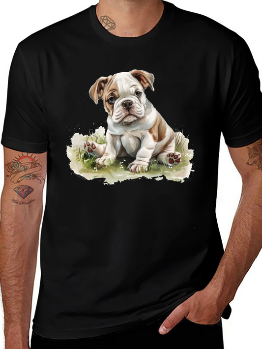 Bulldog Puppy Graphic T-Shirt - Cute Dog Tee