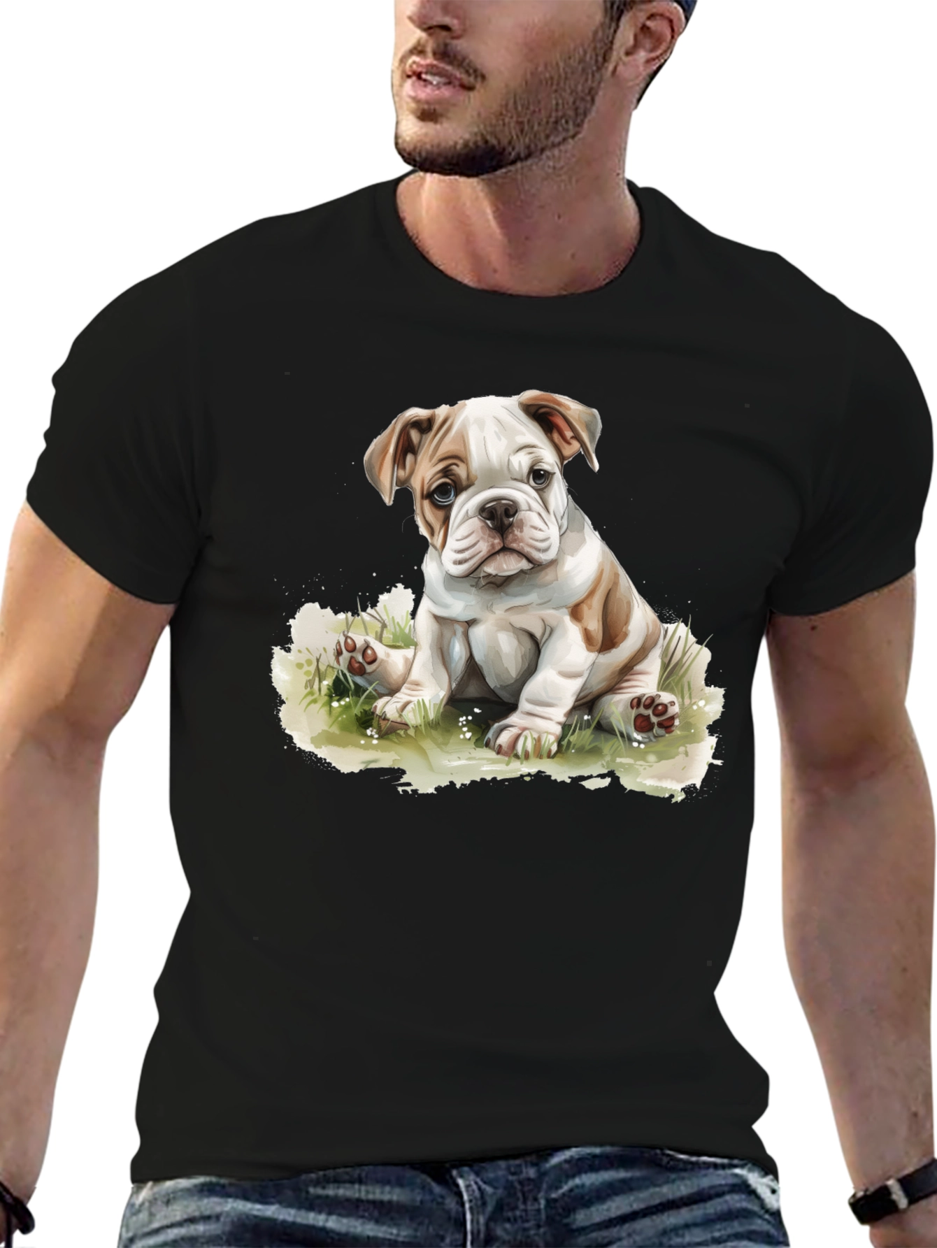 Bulldog Puppy Graphic T-Shirt - Cute Dog Tee