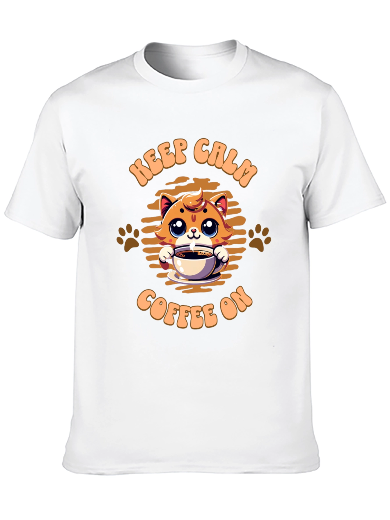 Keep Calm Coffee On Cat Graphic Tee