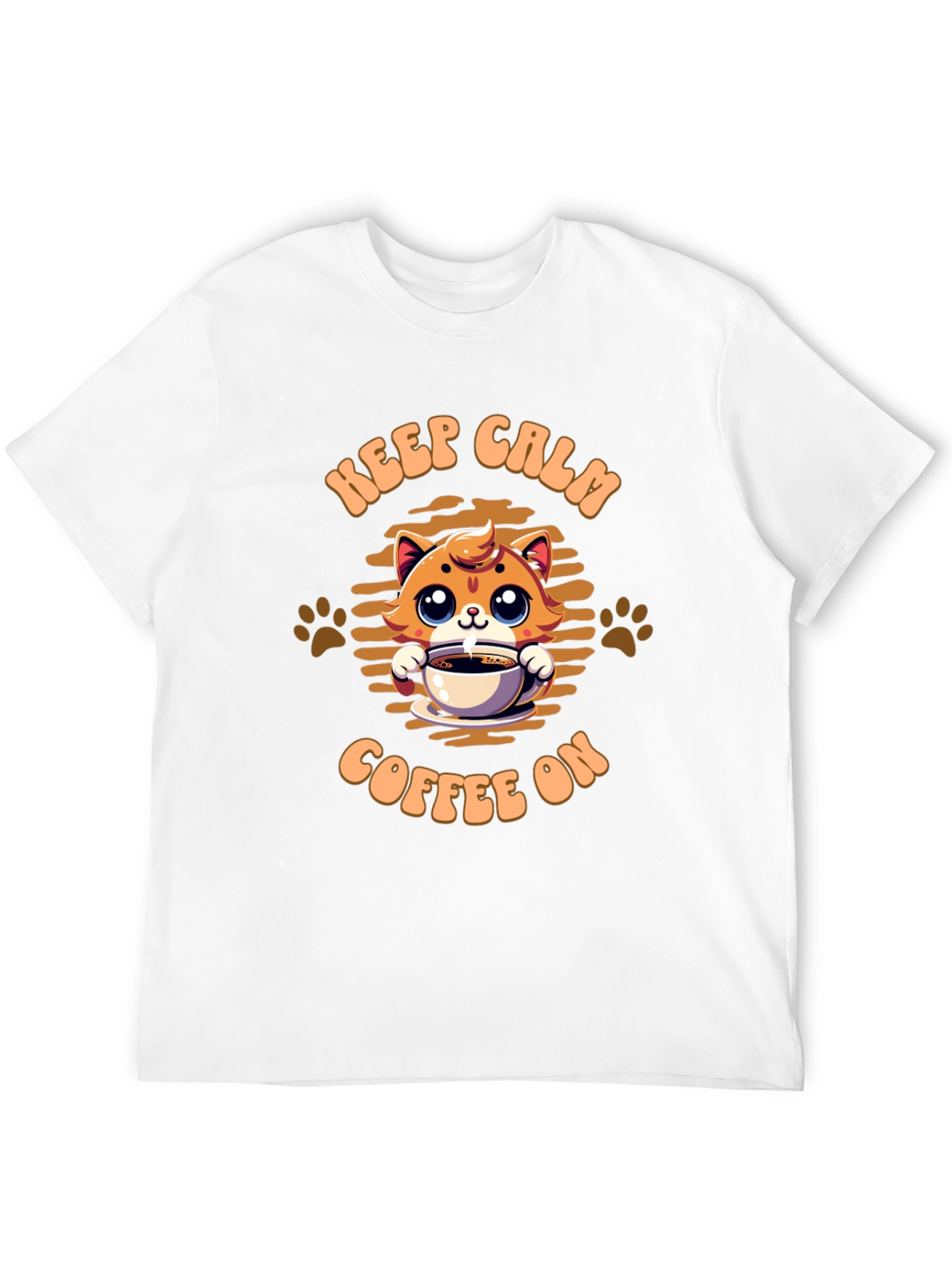 Keep Calm Coffee On Cat Graphic Tee