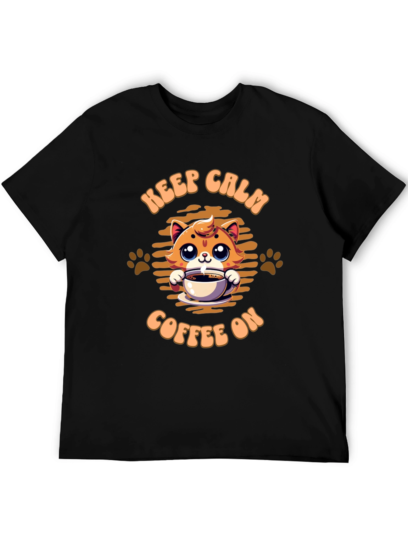 Keep Calm Coffee On Cat Graphic Tee