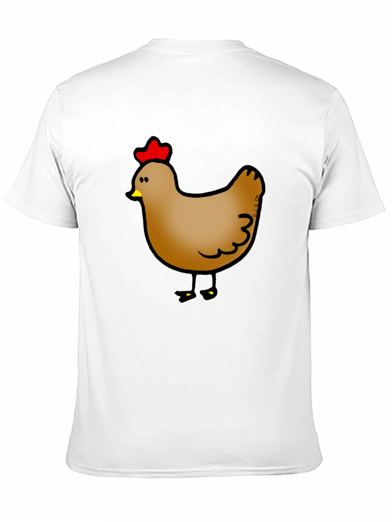 Cute Chicken Graphic Print Black T-Shirt