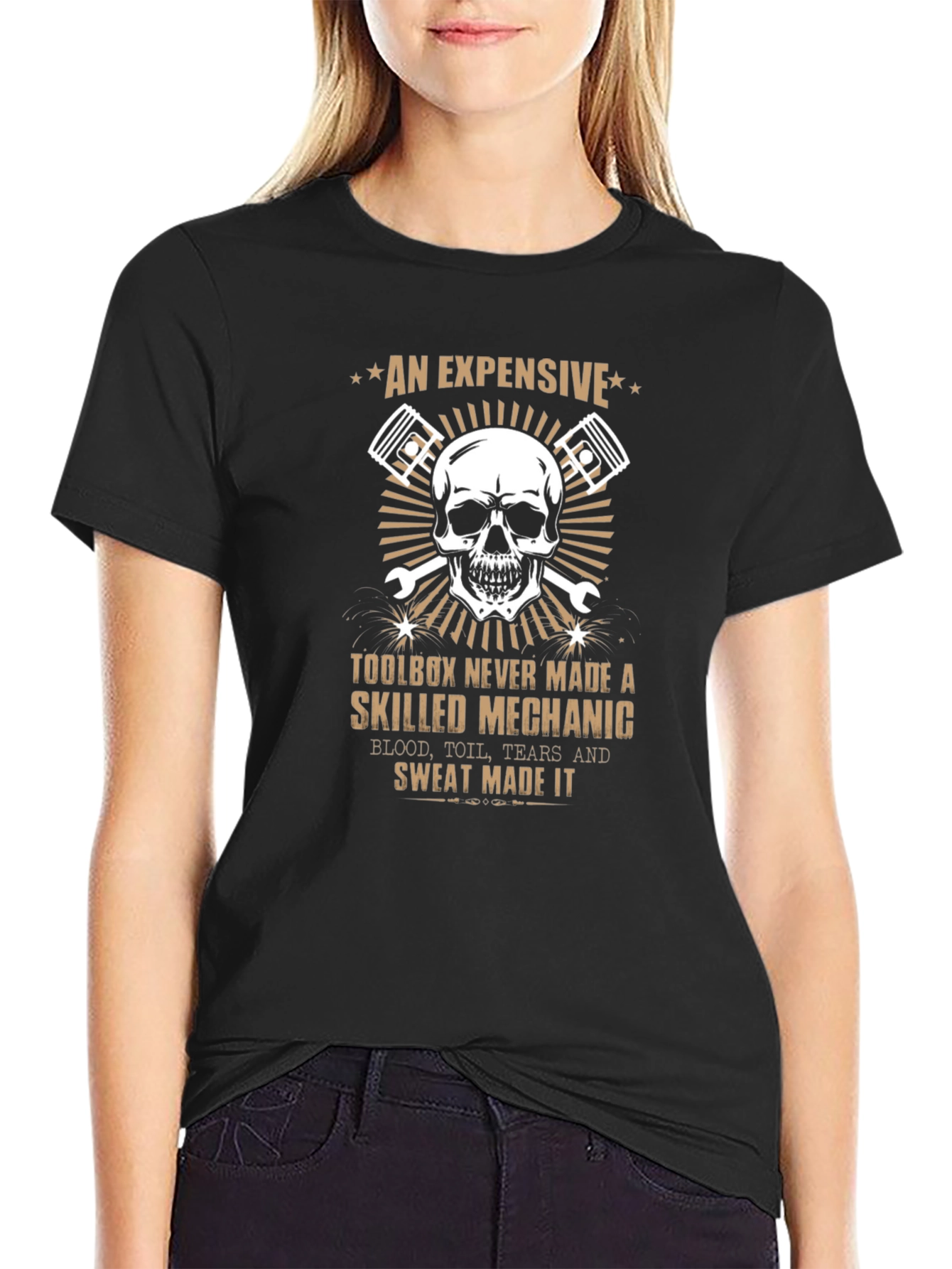 Mechanic Skull Graphic T-Shirt - An Expensive Toolbox