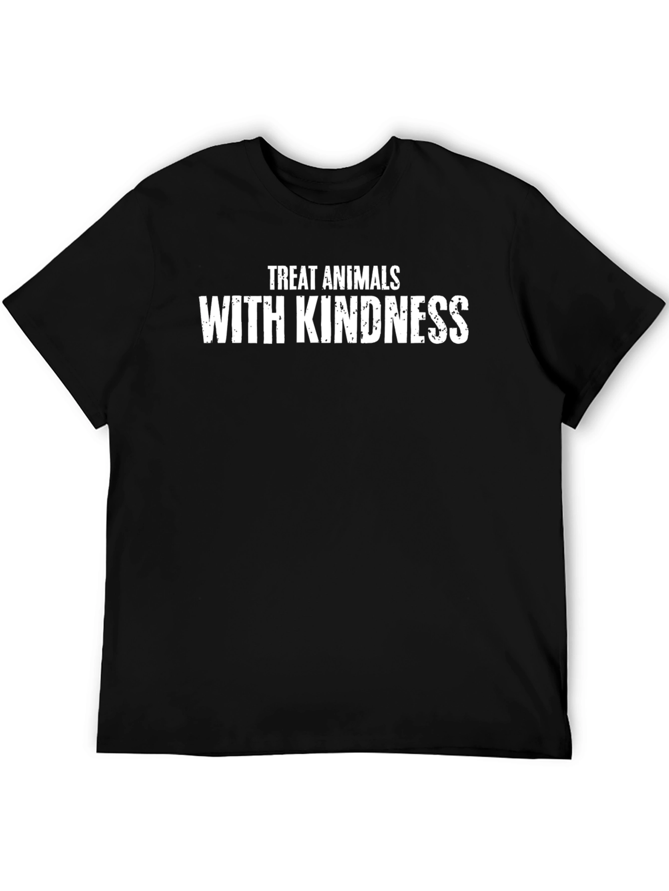 Treat Animals With Kindness Black T-Shirt