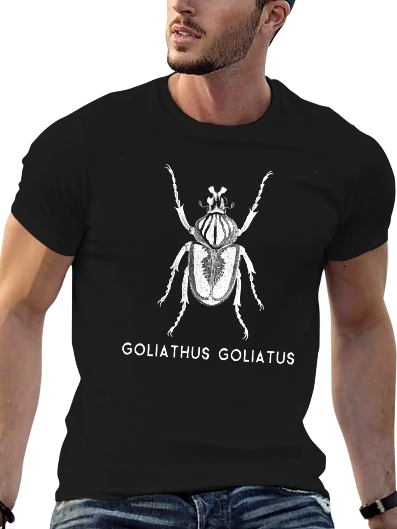 Goliathus Beetle Graphic Tee - Black Insect T-Shirt