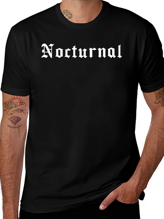 Nocturnal Graphic Tee - Black Gothic Style