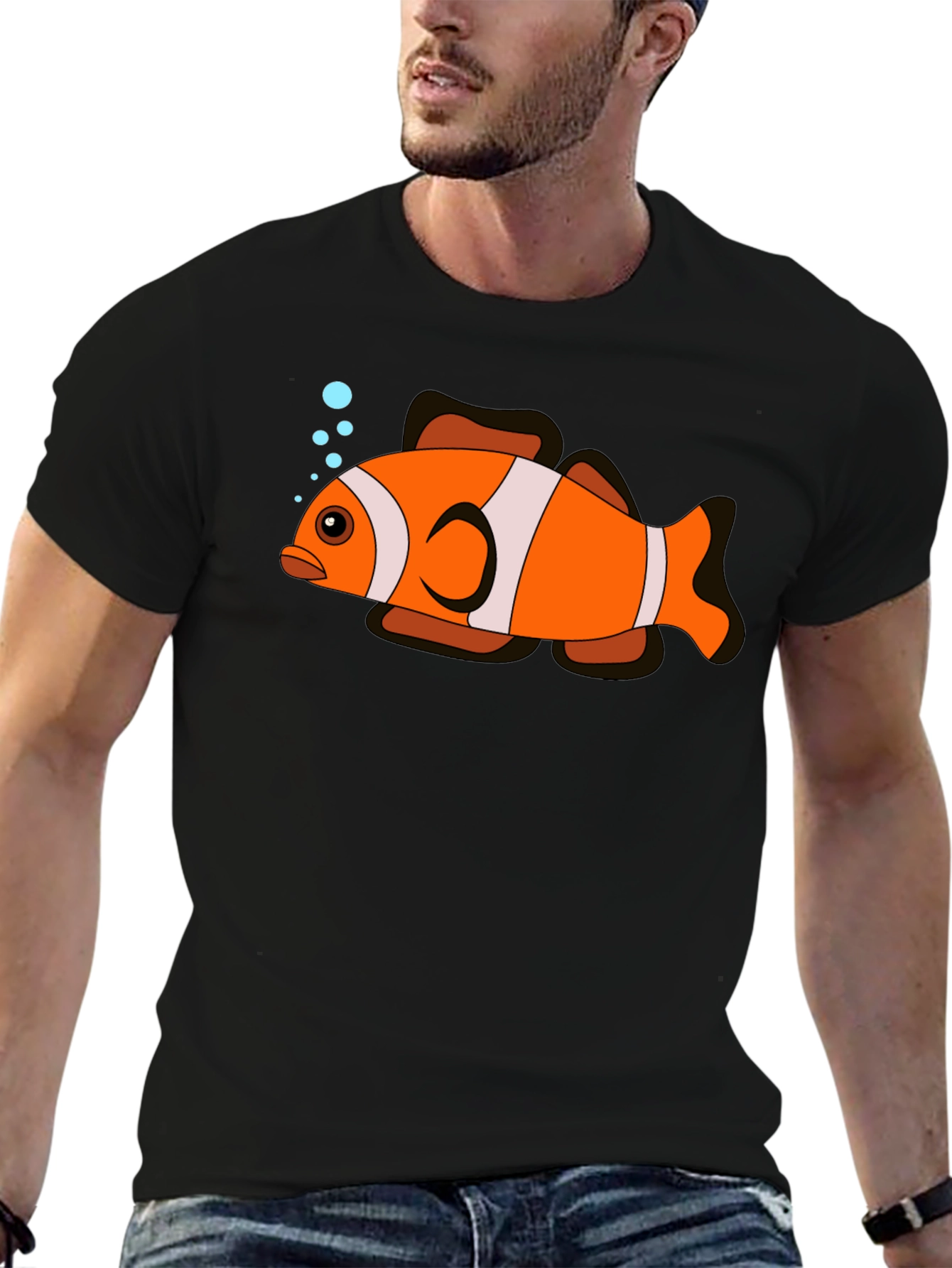 Clownfish Graphic Black T-Shirt
