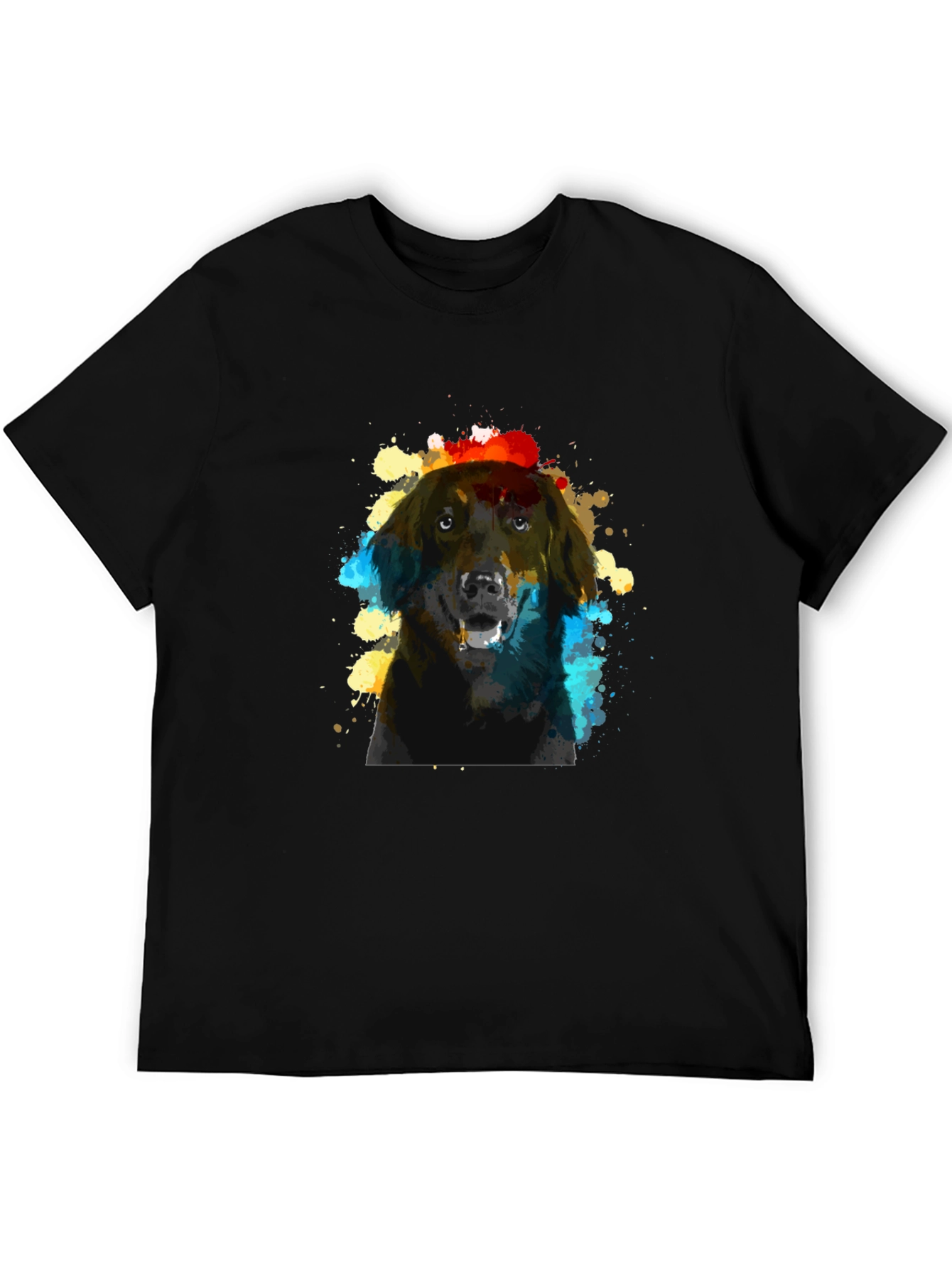 Dog Art Black T-Shirt - Artistic Canine Design