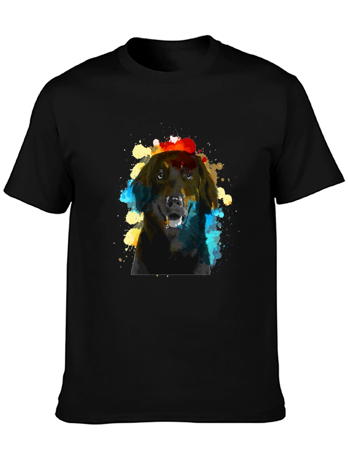 Dog Art Black T-Shirt - Artistic Canine Design