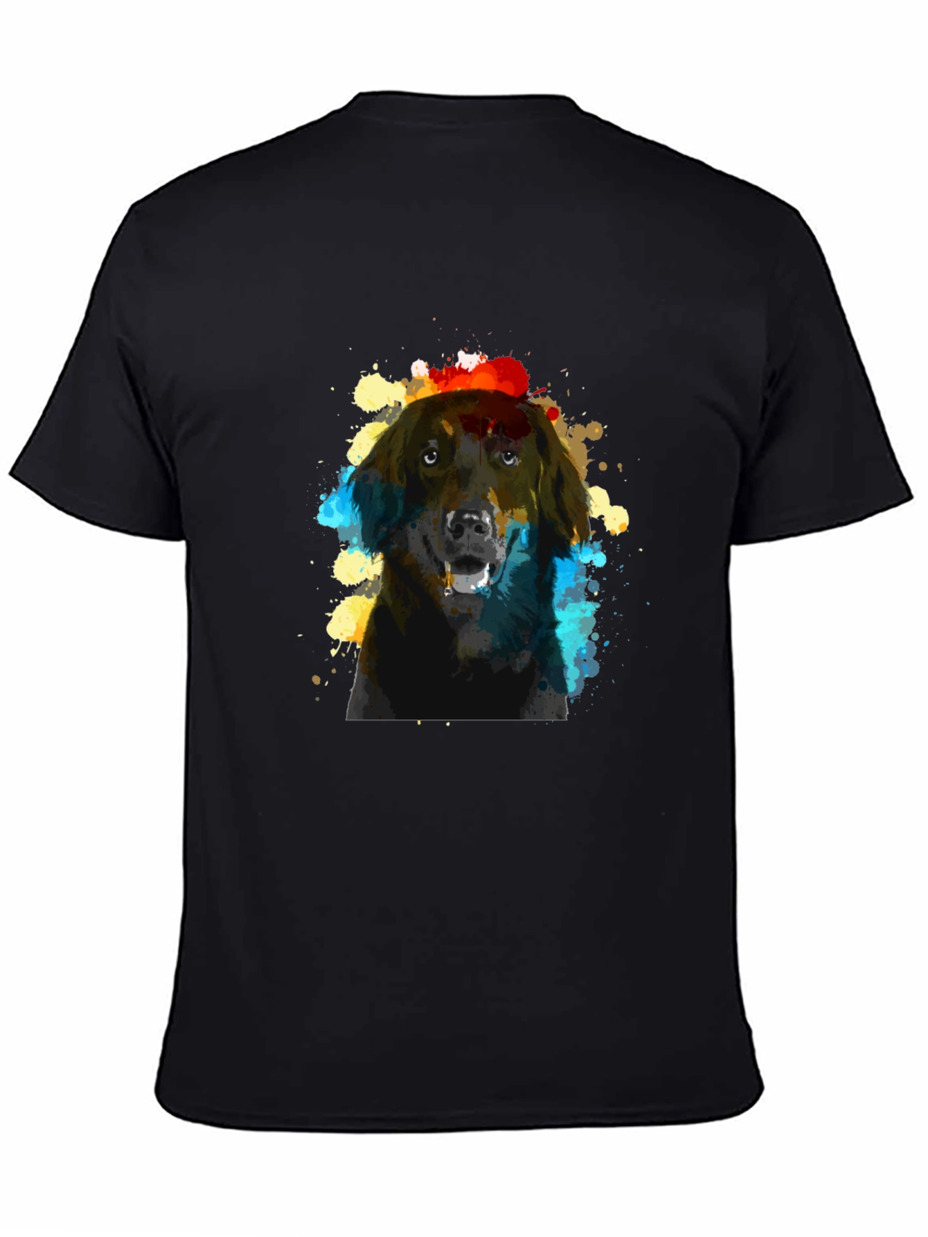 Dog Art Black T-Shirt - Artistic Canine Design