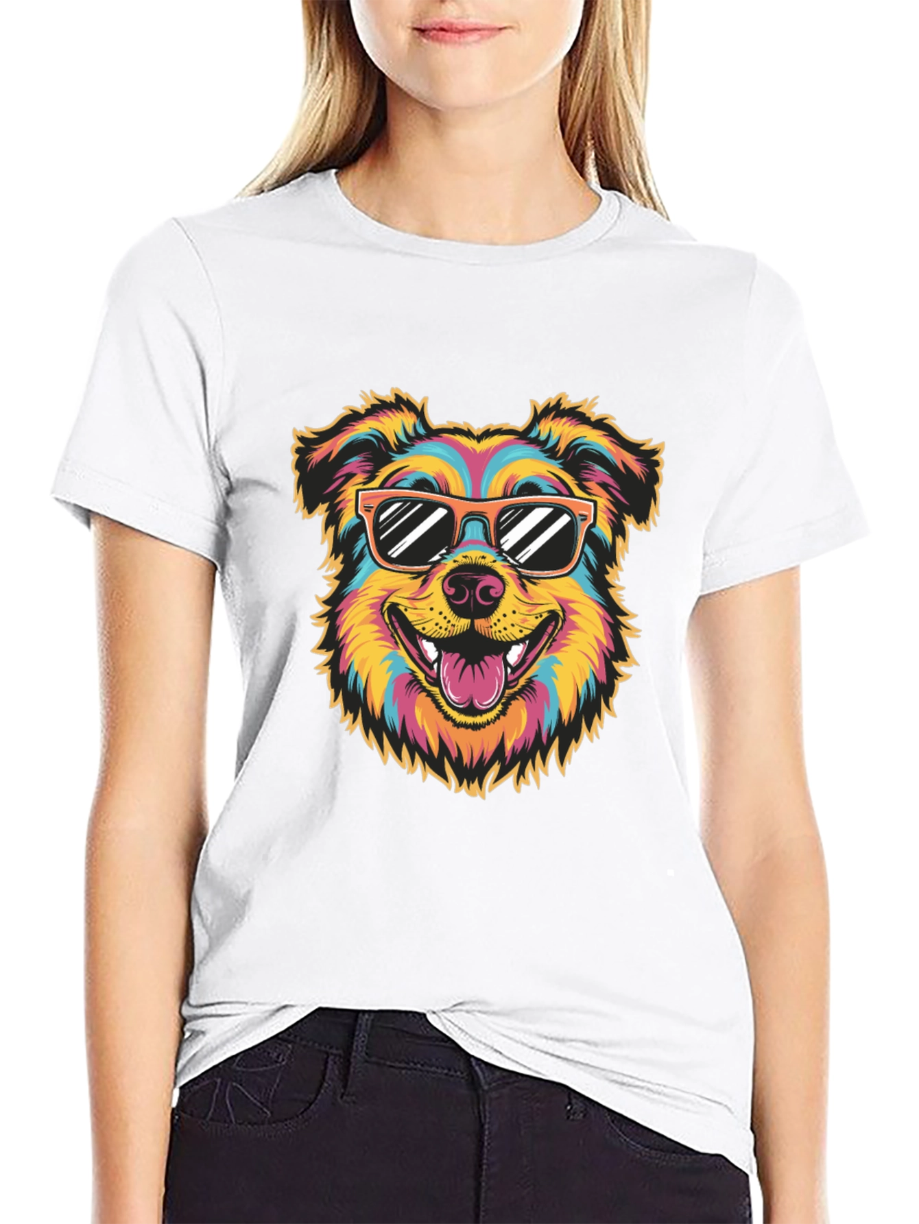 Cool Dog Graphic Tee - Black Cotton T-Shirt