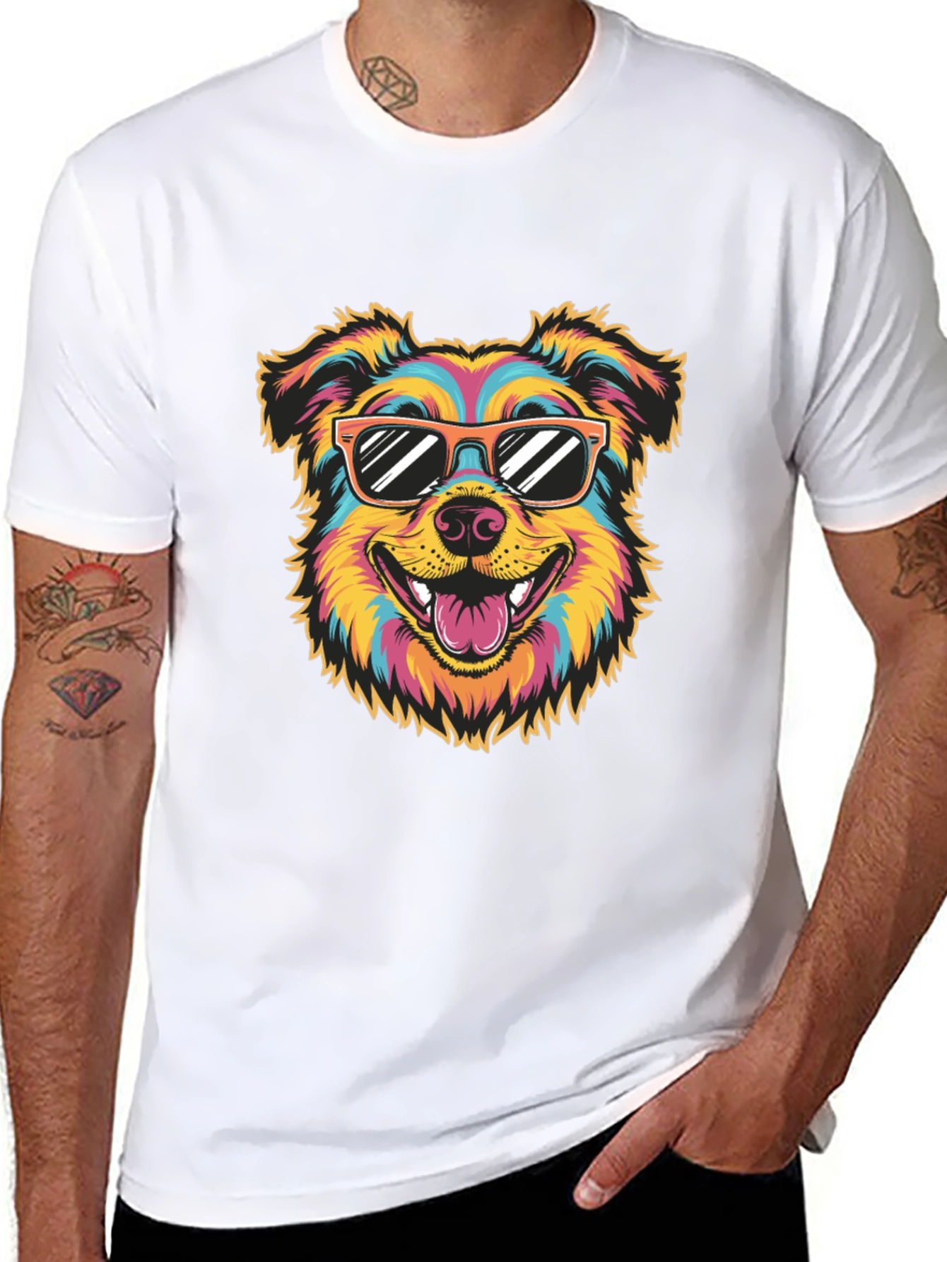 Cool Dog Graphic Tee - Black Cotton T-Shirt