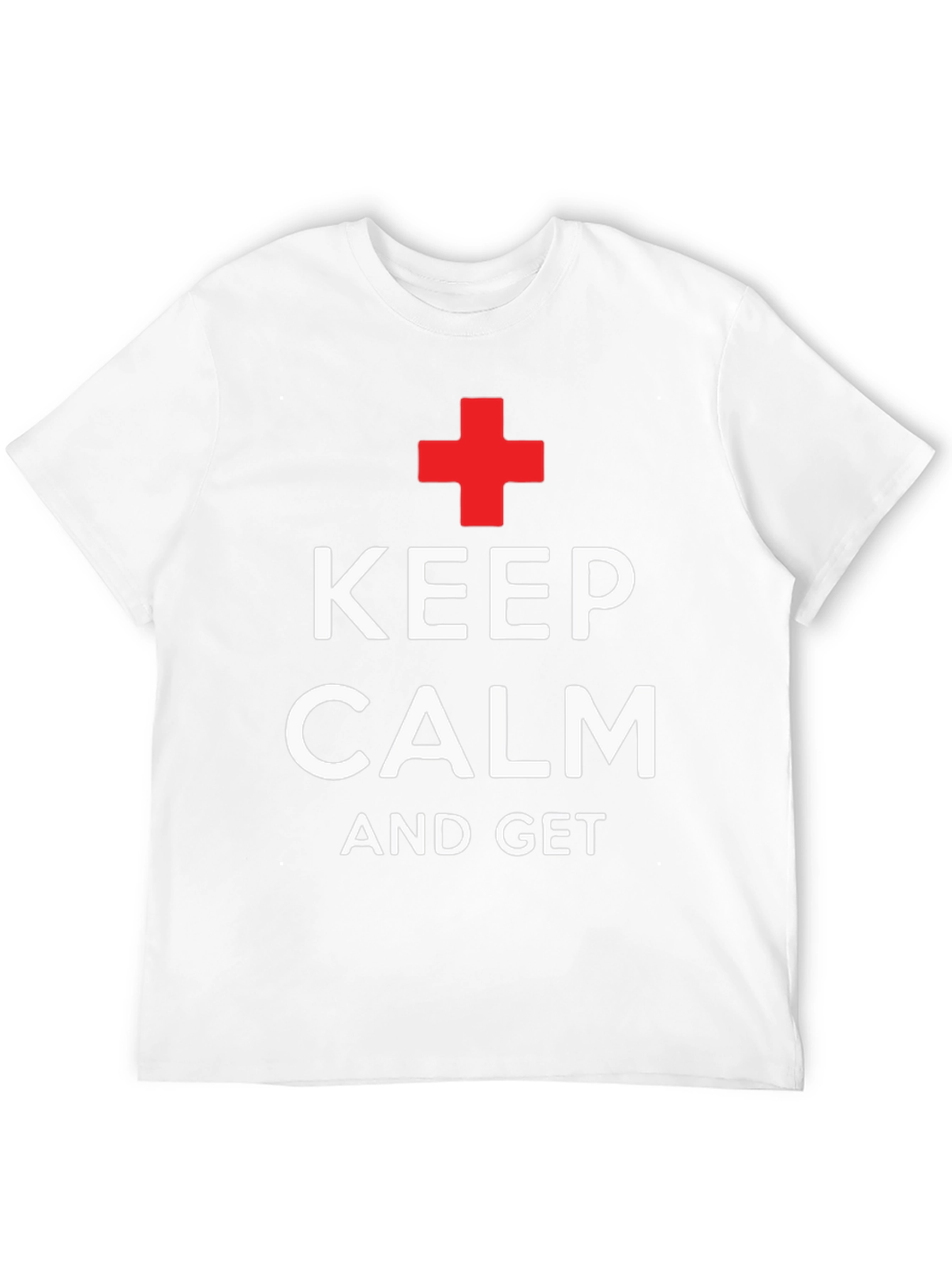 Keep Calm T-Shirt - Black with Red Cross
