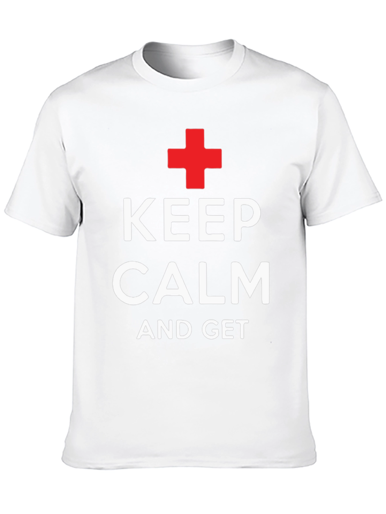 Keep Calm T-Shirt - Black with Red Cross